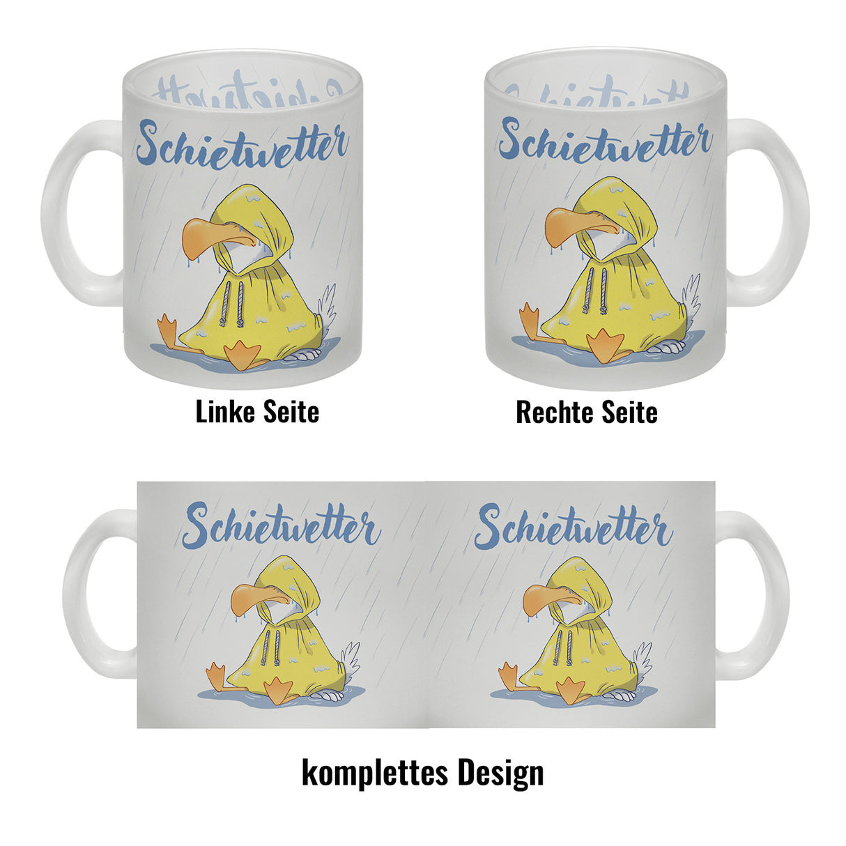 Möwe Kaffeebecher mit Spruch Schietwetter