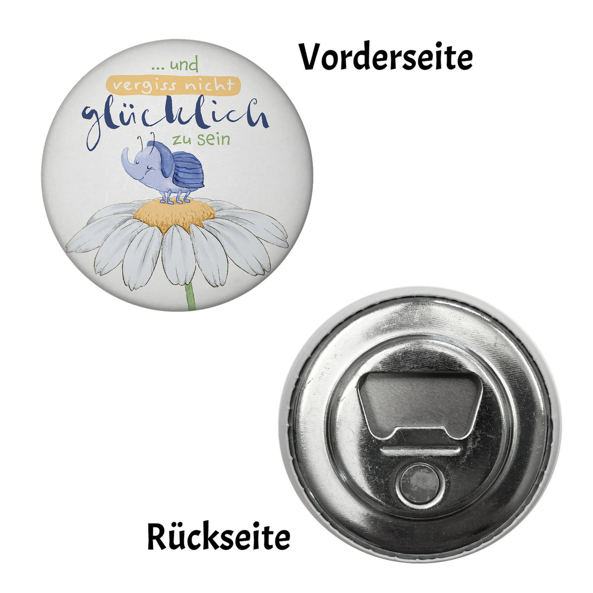 Käfer Magnet rund rund mit Spruch und vergiss nicht glücklich zu sein
