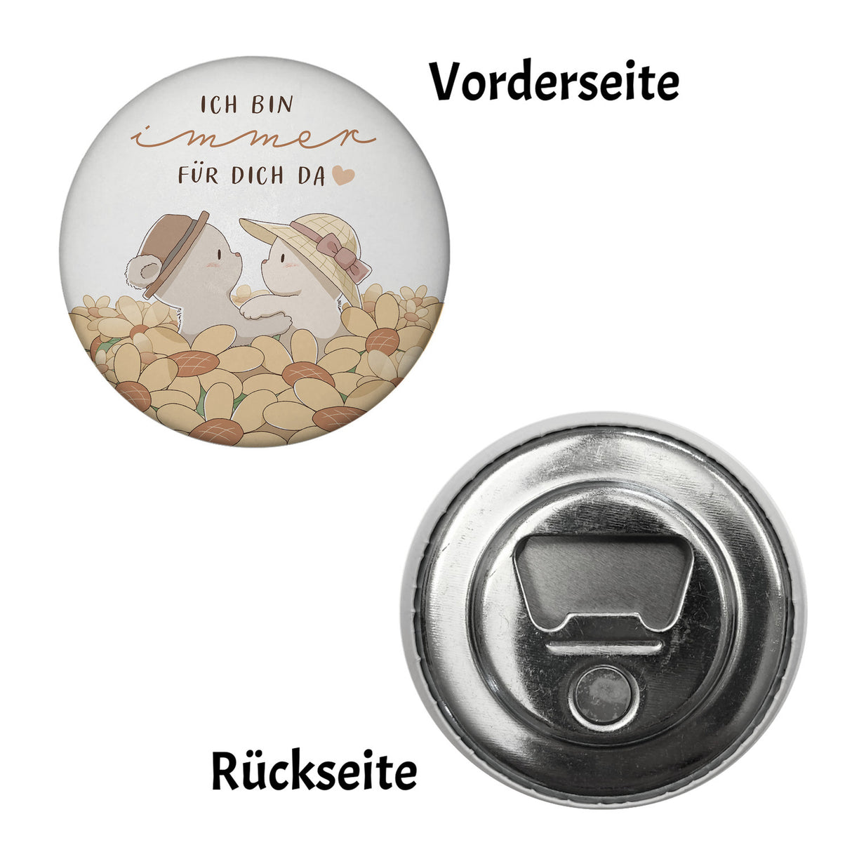 Bären Magnet rund rund mit Spruch Ich bin immer für dich da