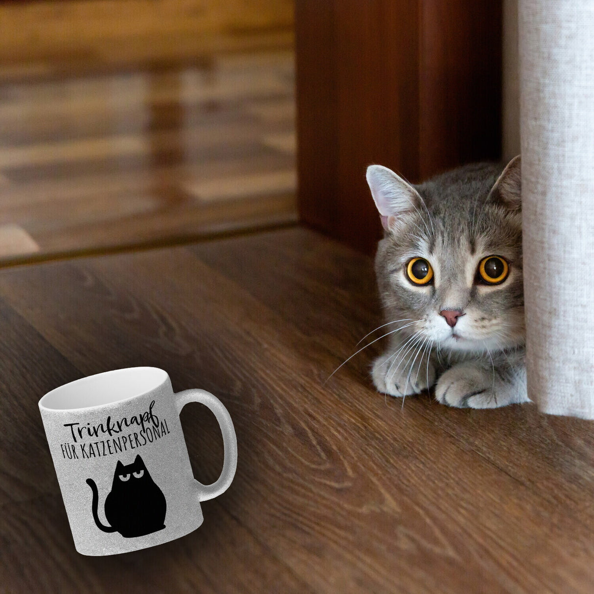 Katze Kaffeebecher mit Spruch Trinknapf für Katzenbesitzer