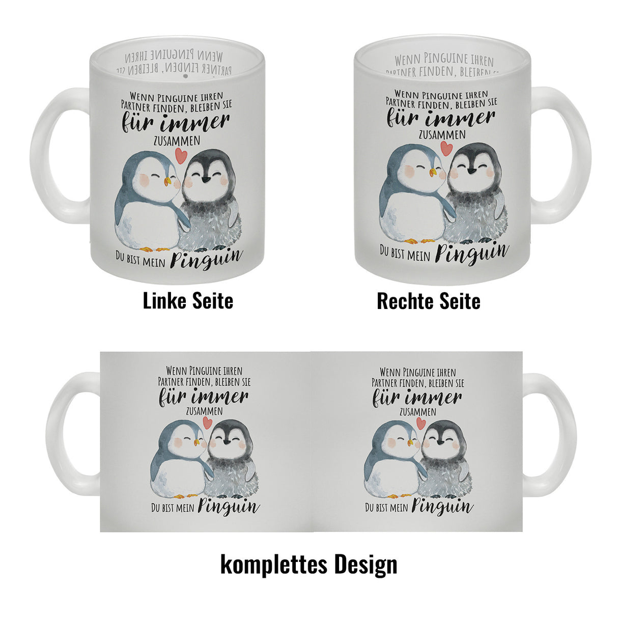 Pinguin Kaffeebecher mit Spruch Du bist mein ewiger Pinguin