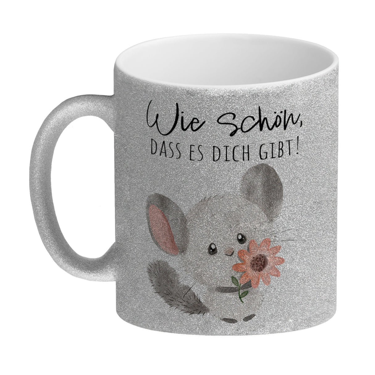 Chinchilla Kaffeebecher mit Spruch Wie schön dass es dich gibt