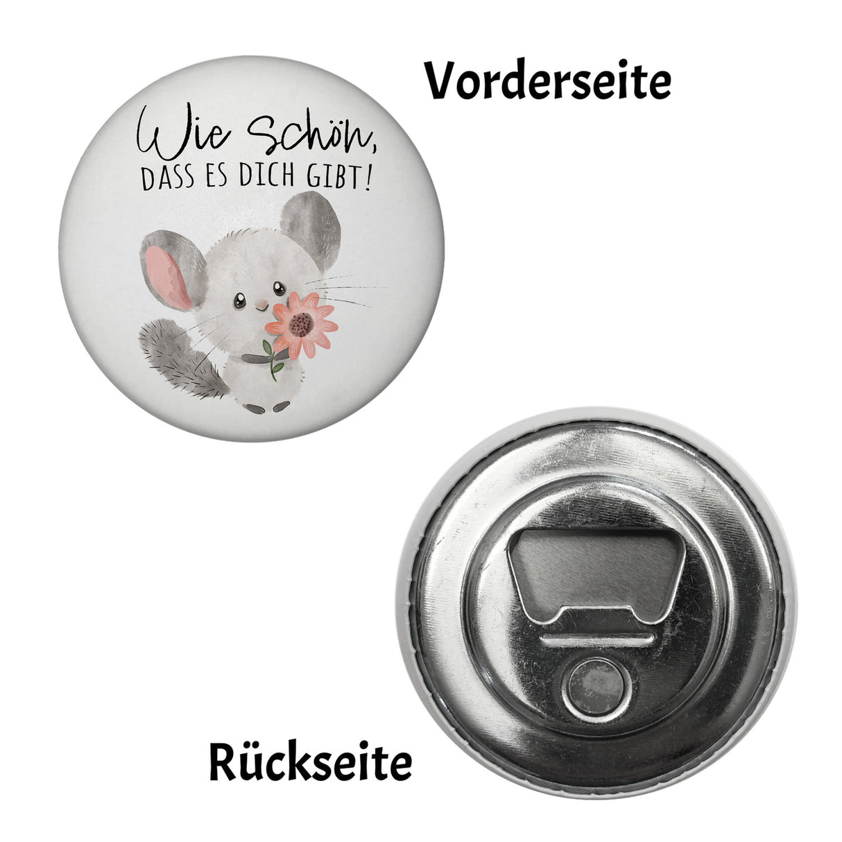 Chinchilla Magnet rund rund mit Spruch Wie schön dass es dich gibt