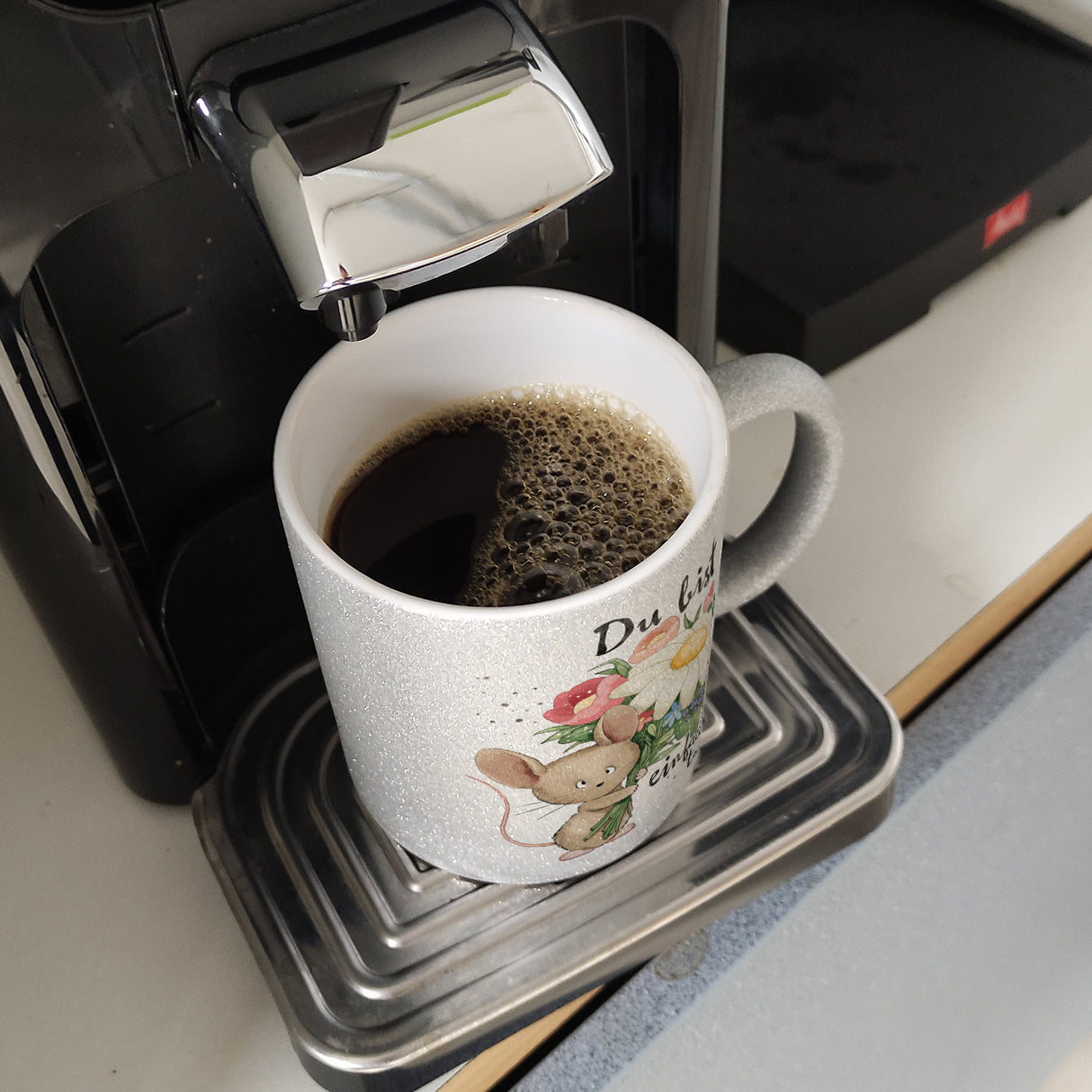 Maus Kaffeebecher mit Spruch Du bist einfach toll