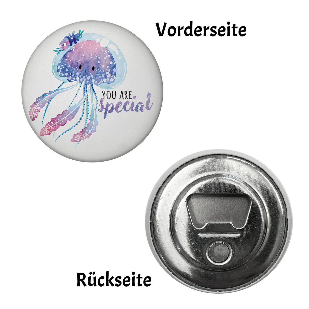 Qualle Magnet rund rund mit Spruch You are special