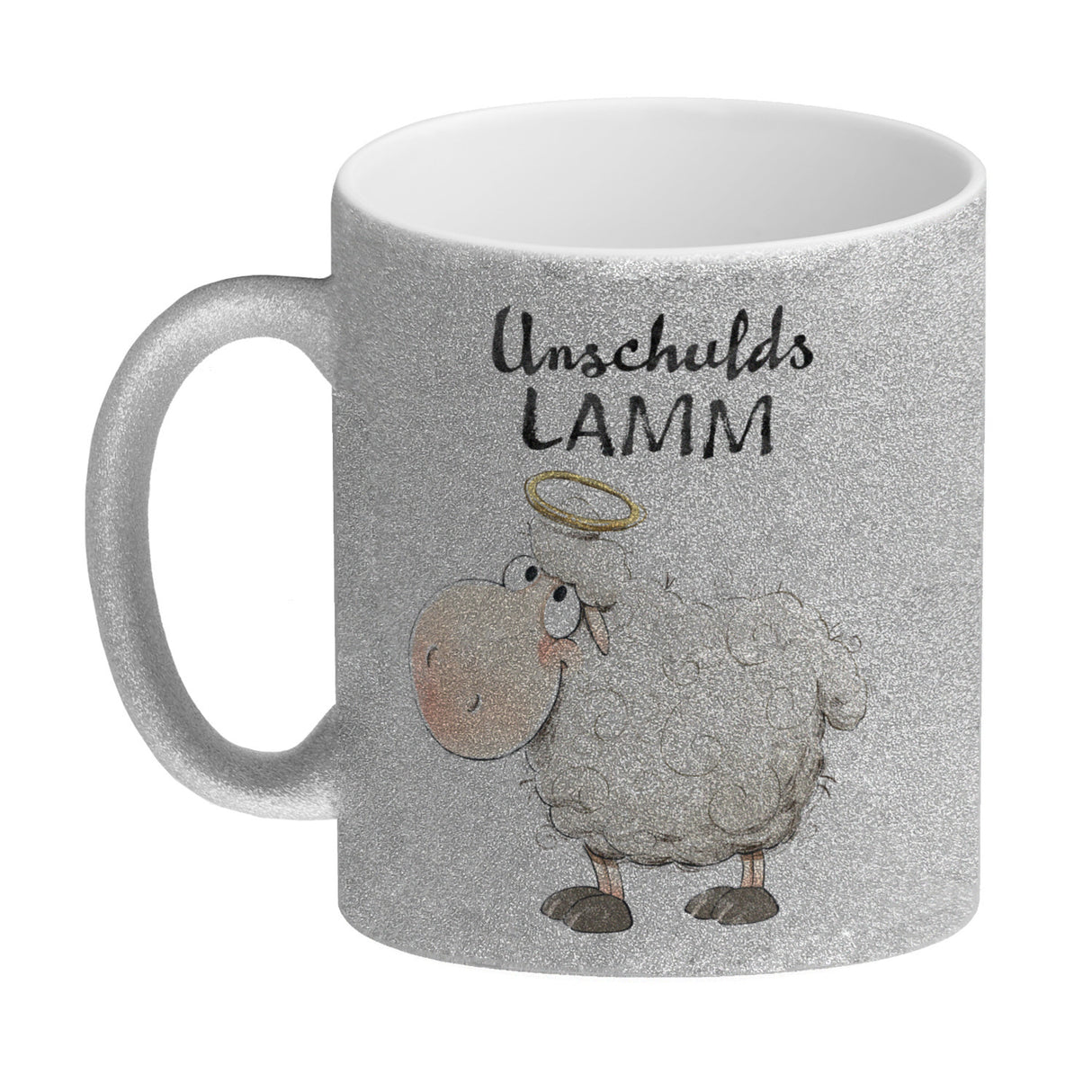 Schaf Kaffeebecher mit Spruch Unschuldslamm