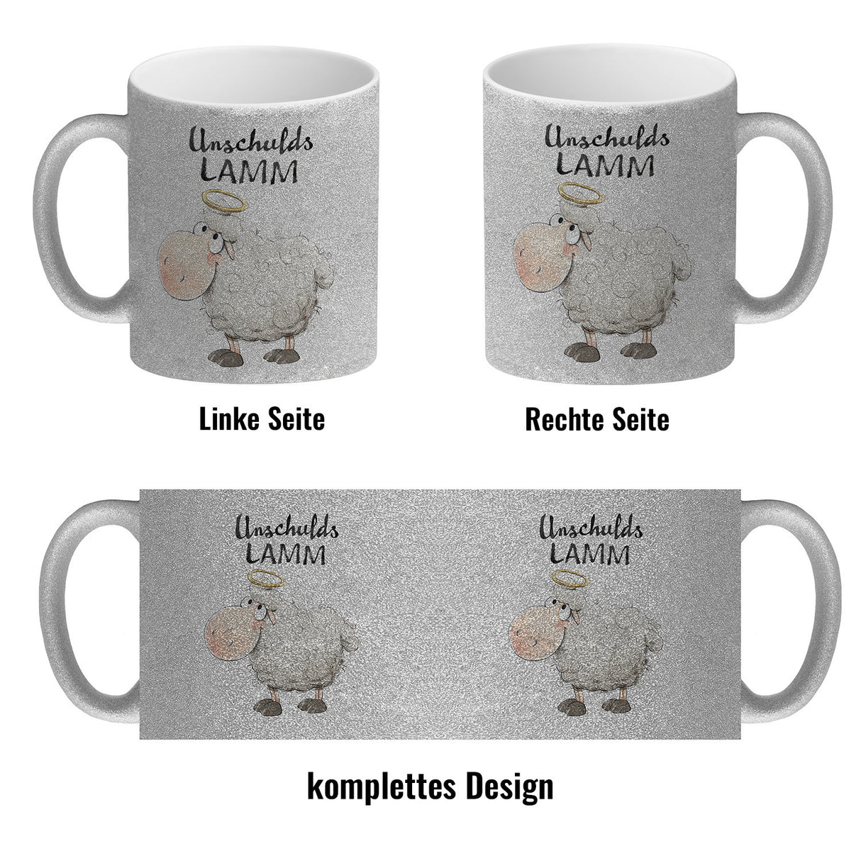 Schaf Kaffeebecher mit Spruch Unschuldslamm