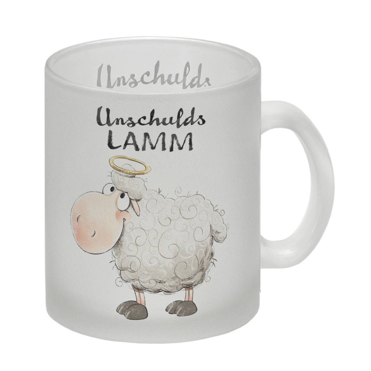 Schaf Kaffeebecher mit Spruch Unschuldslamm
