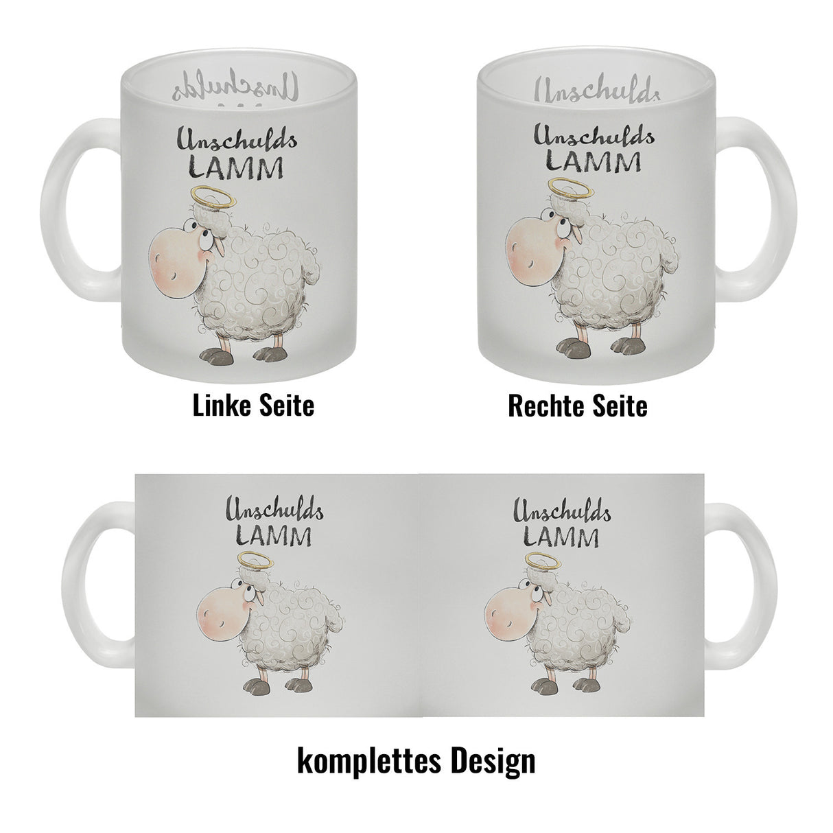 Schaf Kaffeebecher mit Spruch Unschuldslamm