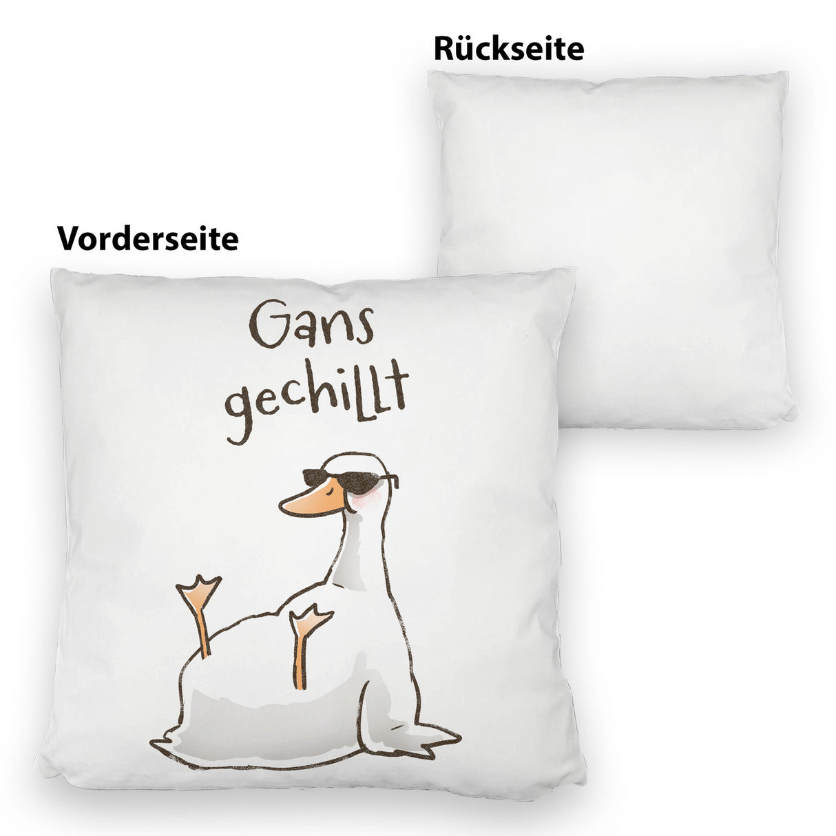 Gilbert die Gans Kissen mit Spruch Gans gechillt