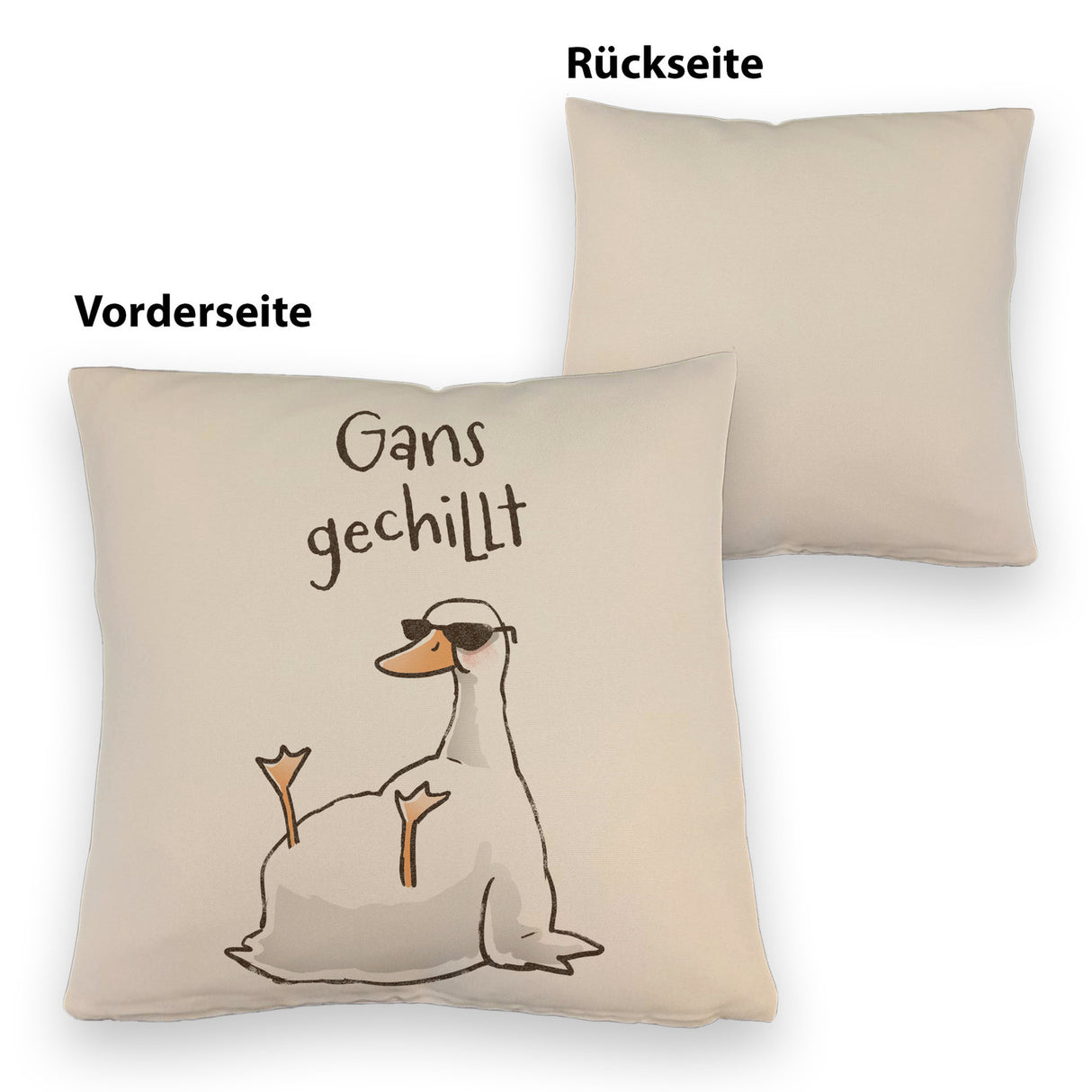 Gilbert die Gans Kissen mit Spruch Gans gechillt