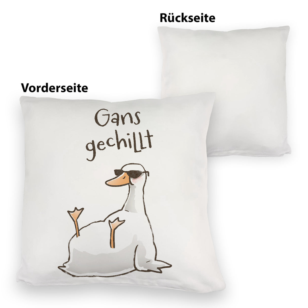 Gilbert die Gans Kissen mit Spruch Gans gechillt