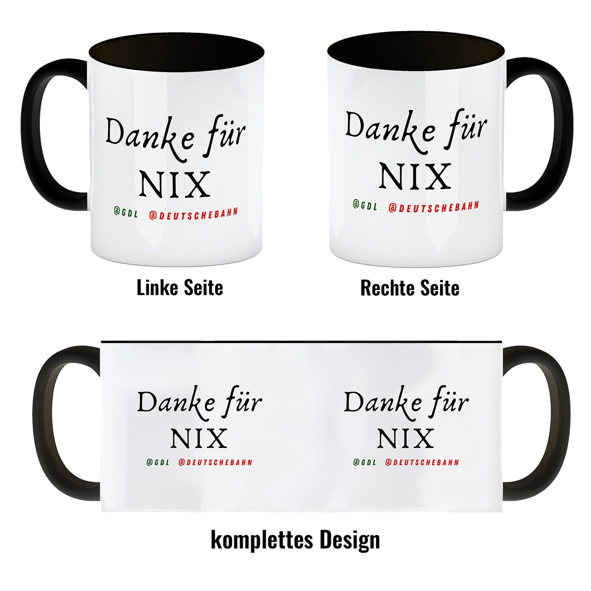 Bahnstreik Kaffeebecher mit Spruch Danke für Nix @GDL @Deutschebahn