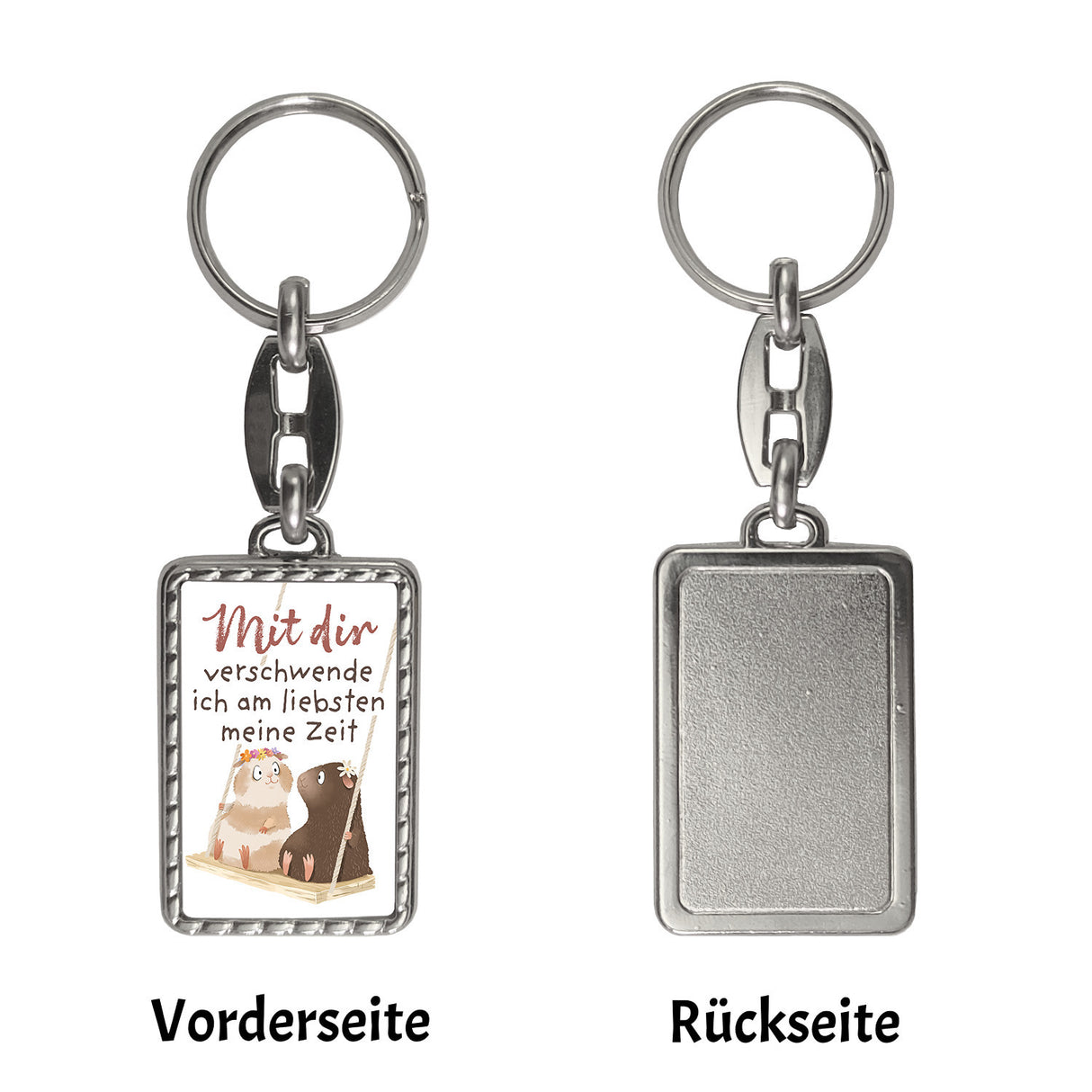 Meerschweinchen Schlüsselanhänger mit Spruch Zeit mit dir verschwenden