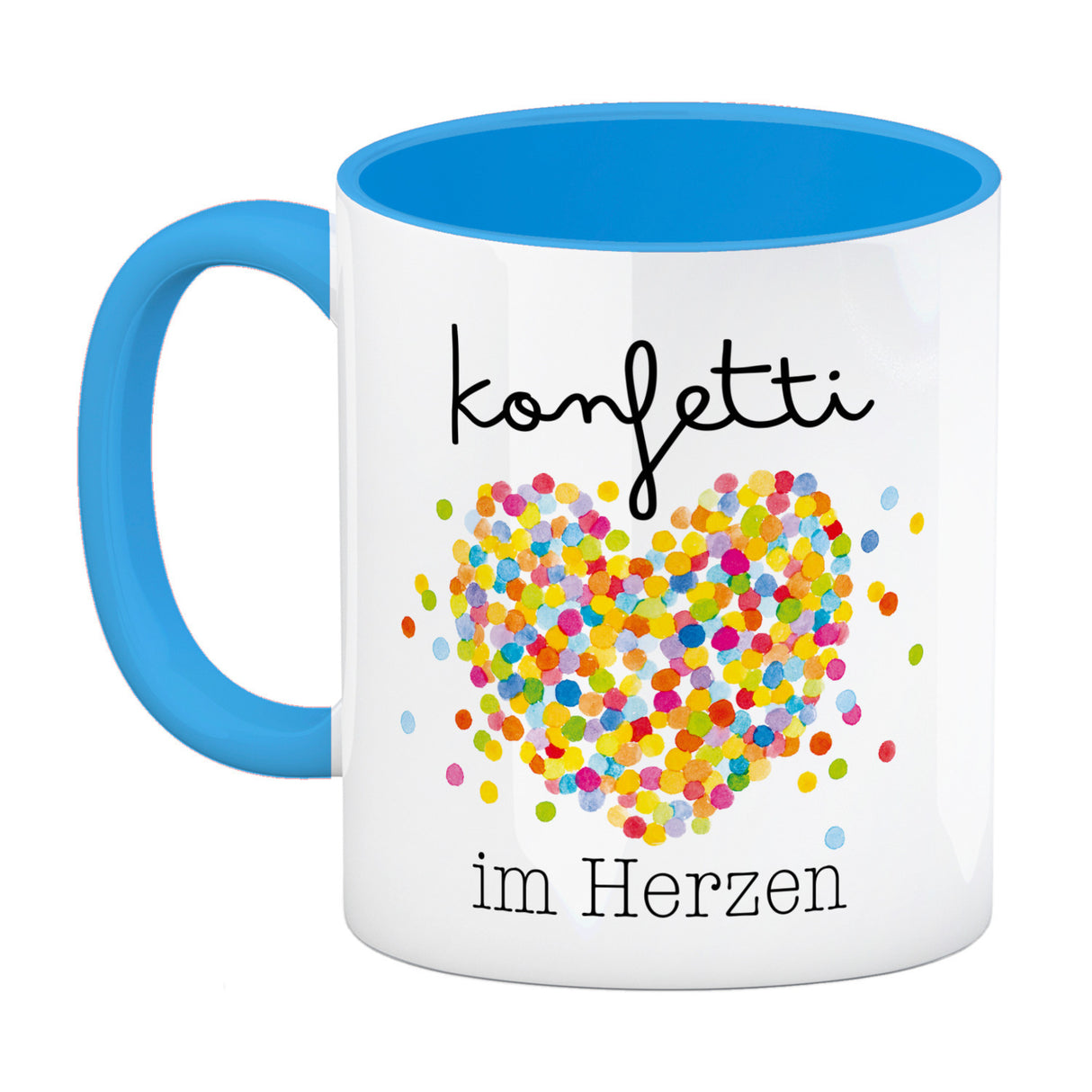 Konfetti im Herzen Karneval Geschenk Kaffeebecher