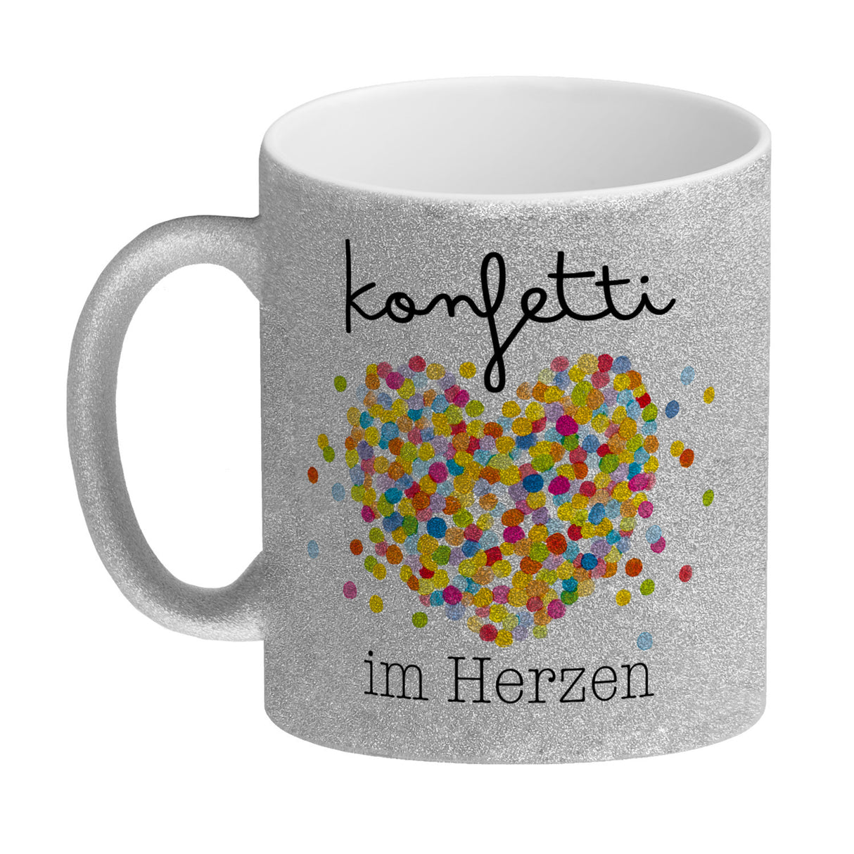 Konfetti im Herzen Karneval Geschenk Kaffeebecher