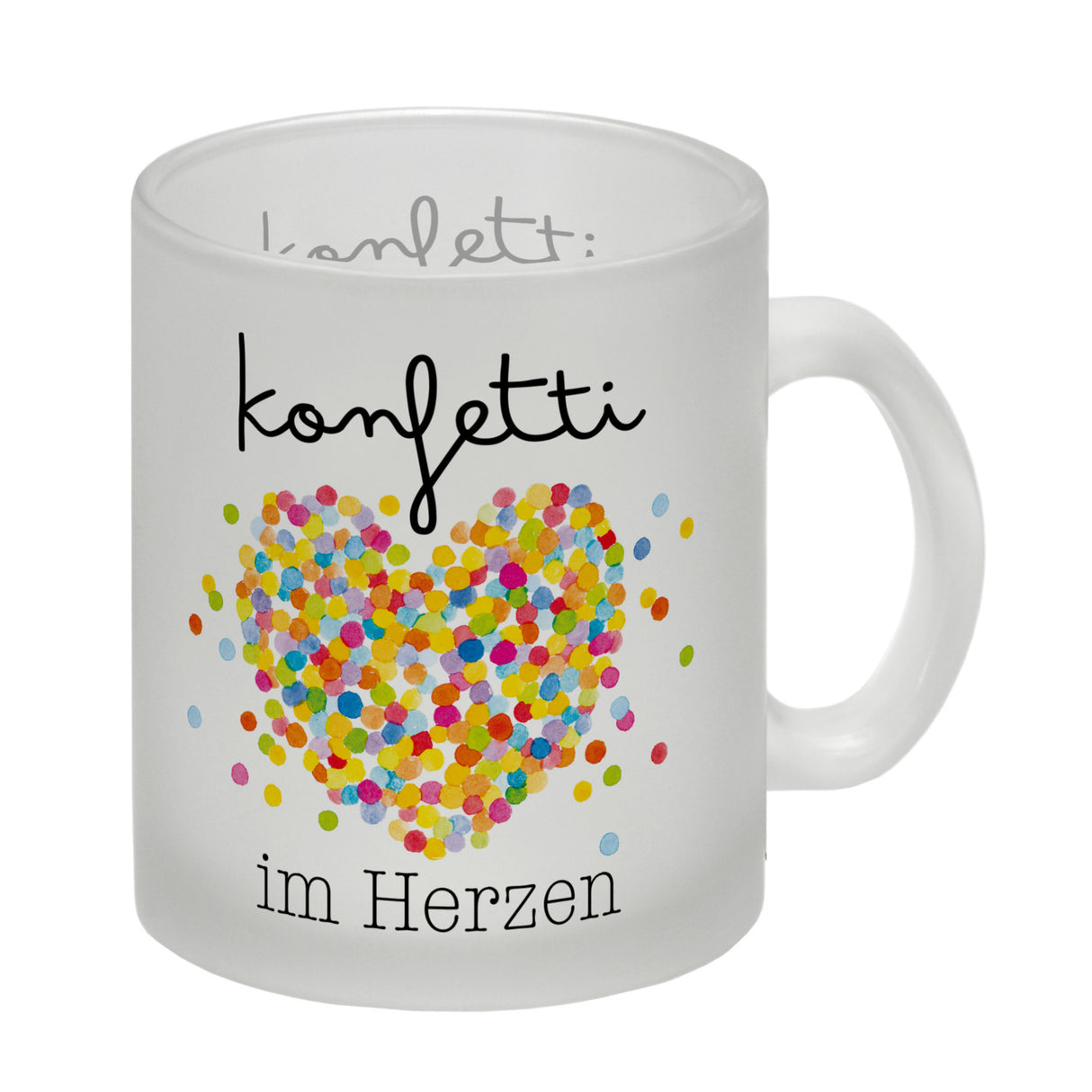 Konfetti im Herzen Karneval Geschenk Kaffeebecher