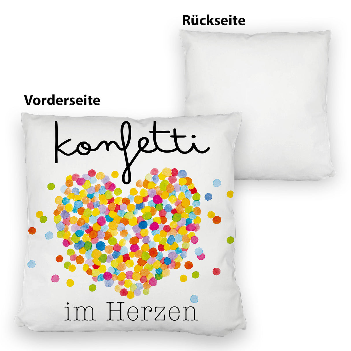 Konfetti im Herzen Karneval Geschenk Kissen
