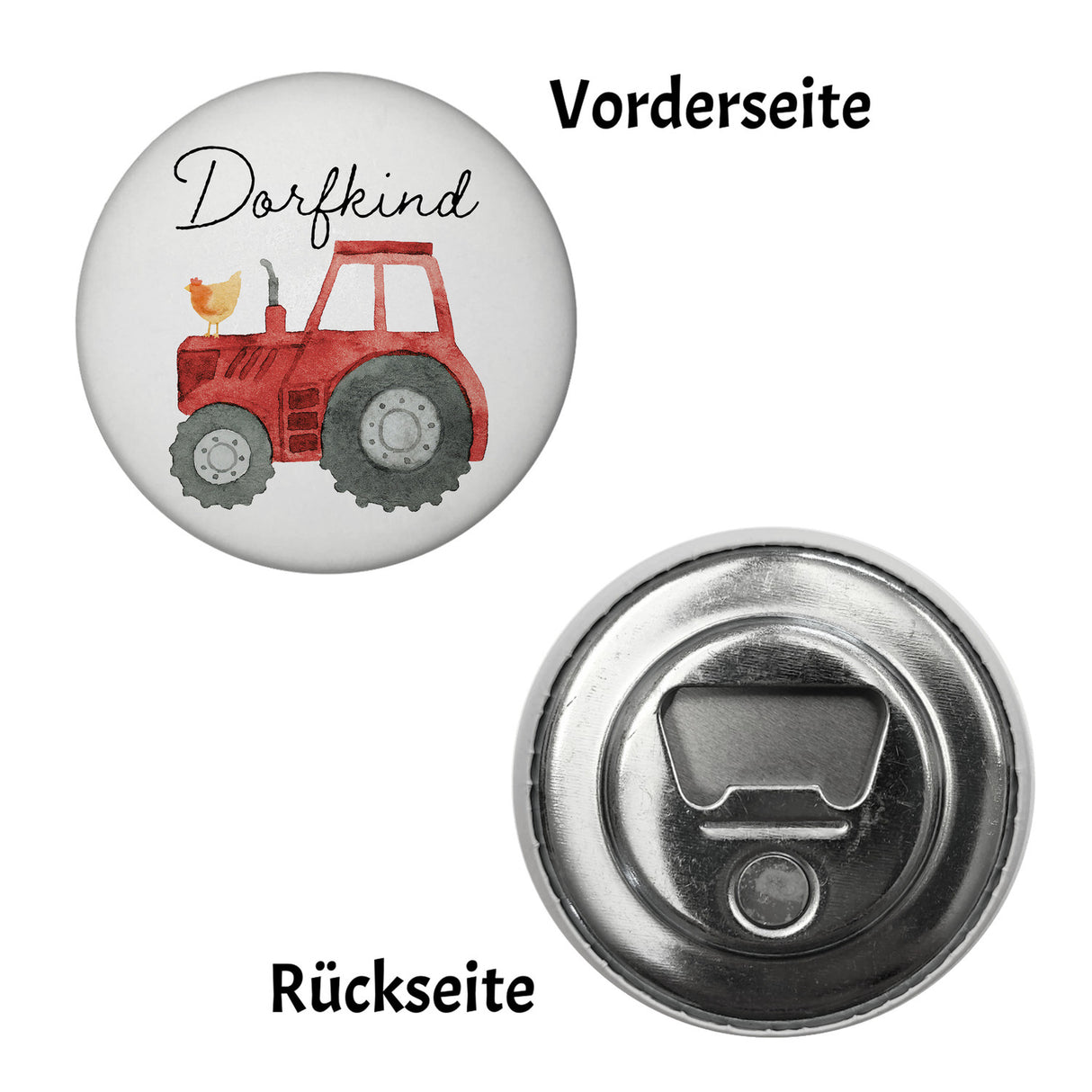 Dorfkind grüner Traktor Magnet rund rund