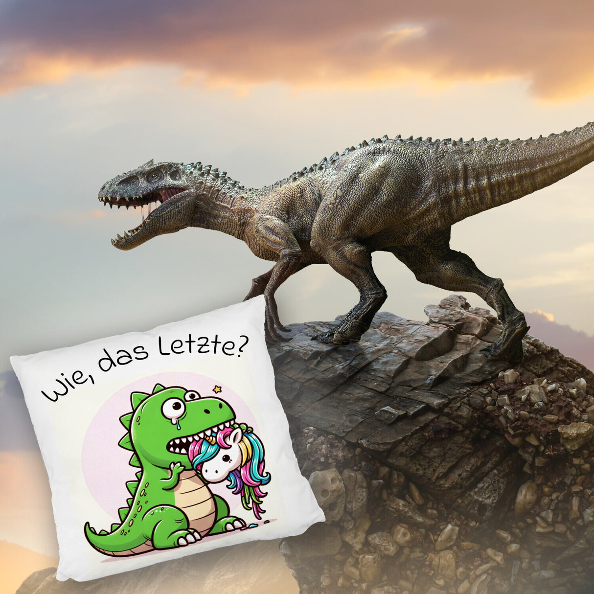Das letzte Einhorn Kissen mit Spruch Wie das Letzte?