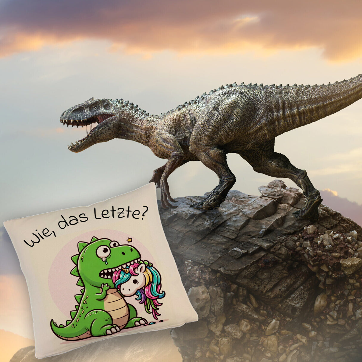 Das letzte Einhorn Kissen mit Spruch Wie das Letzte?