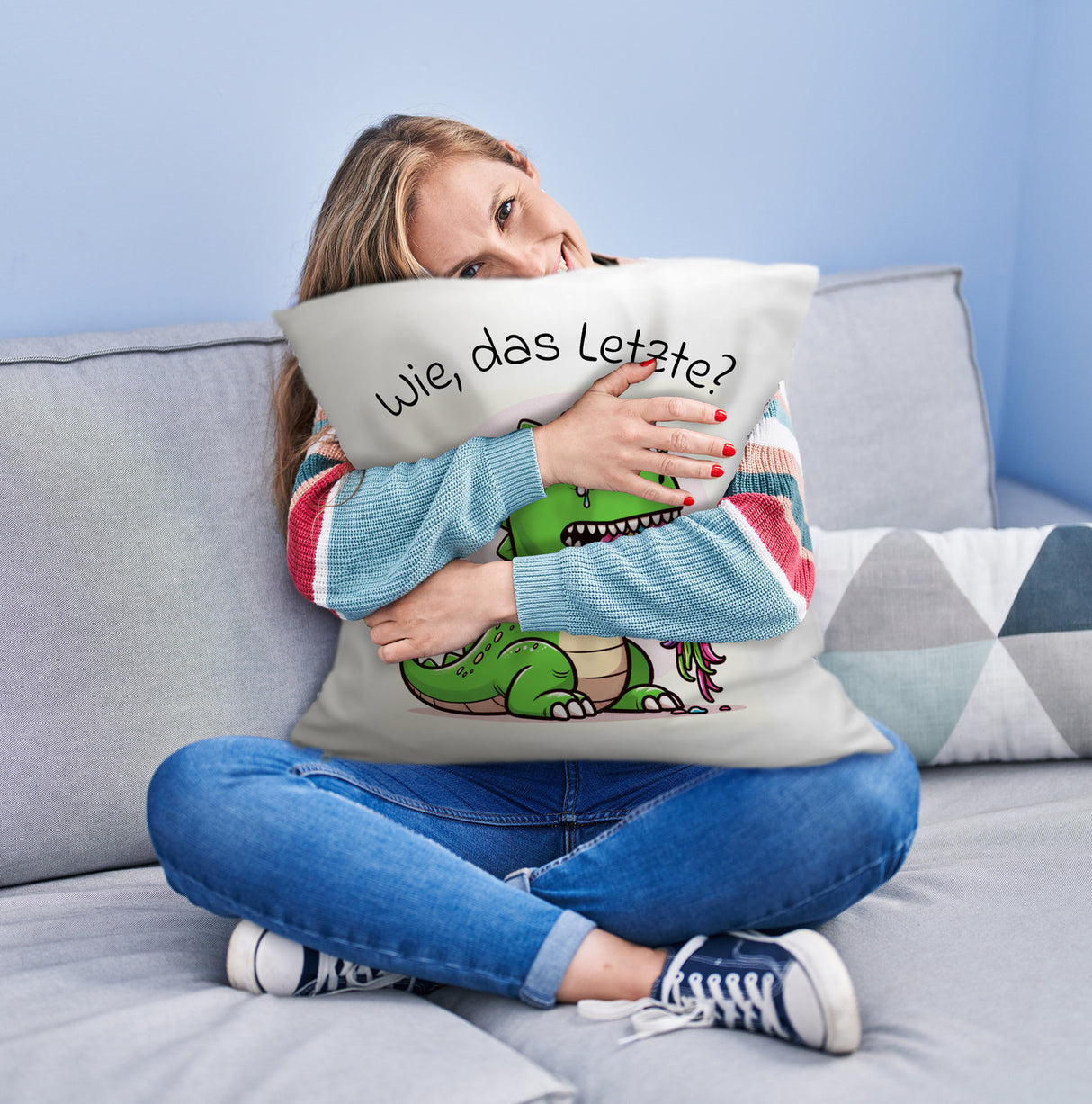 Das letzte Einhorn Kissen mit Spruch Wie das Letzte?