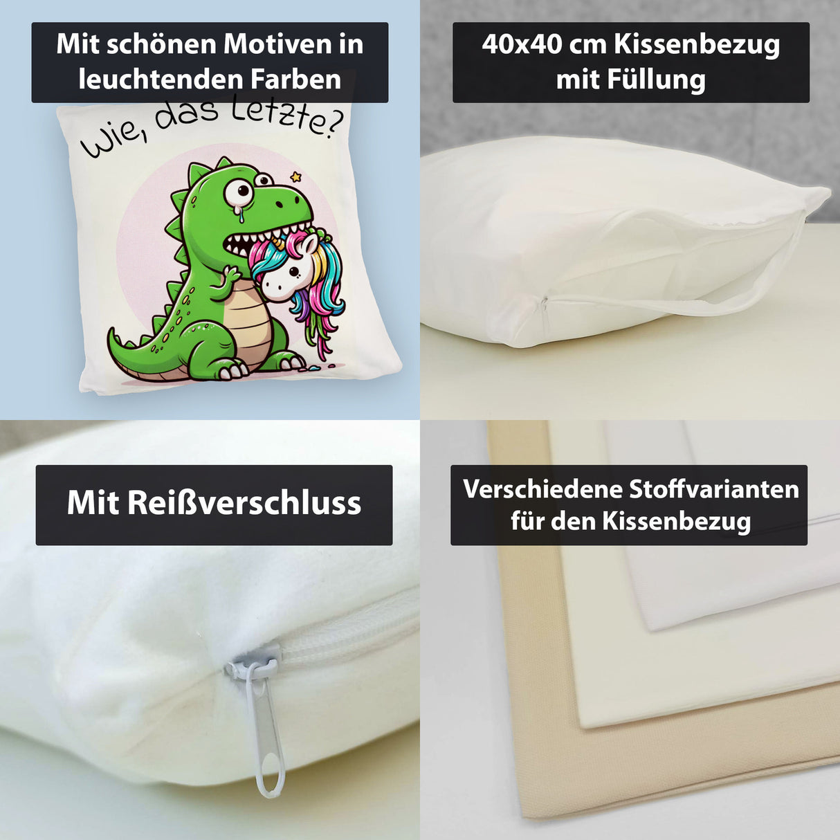Das letzte Einhorn Kissen mit Spruch Wie das Letzte?