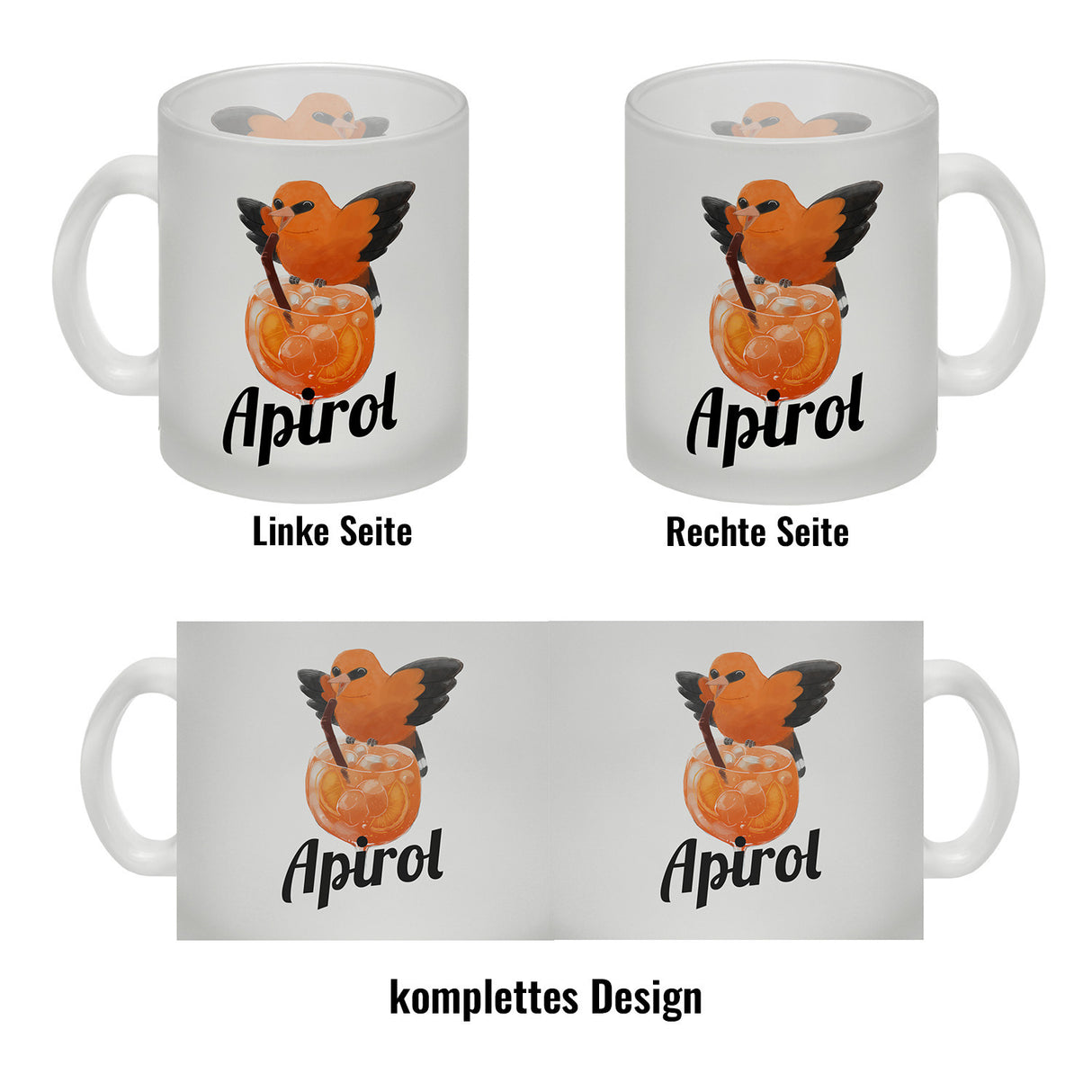 Vogel Priol Kaffeebecher mit Spruch Apirol