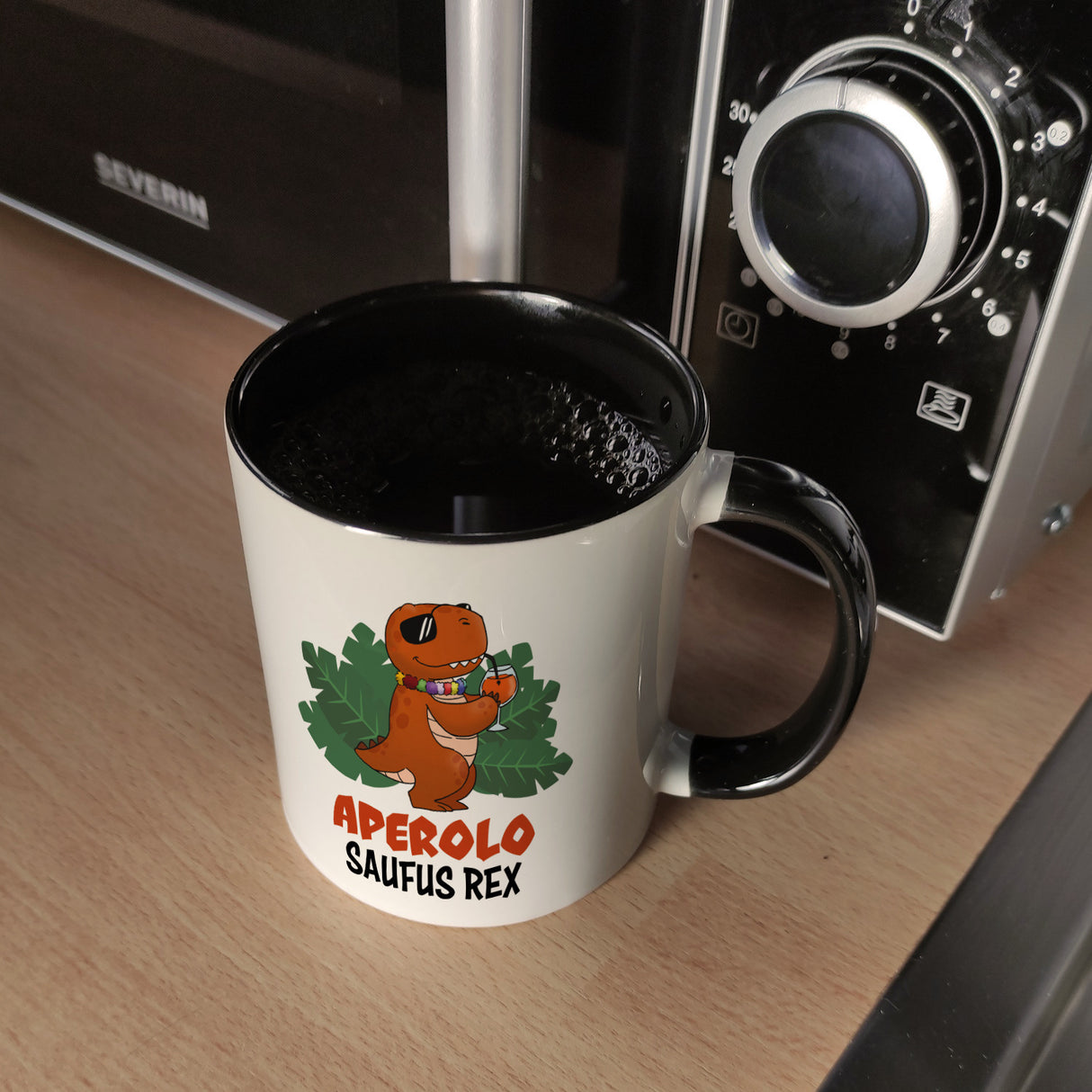 Aperolo Saufus Rex Kaffeebecher mit Spruch Cocktail T-Rex