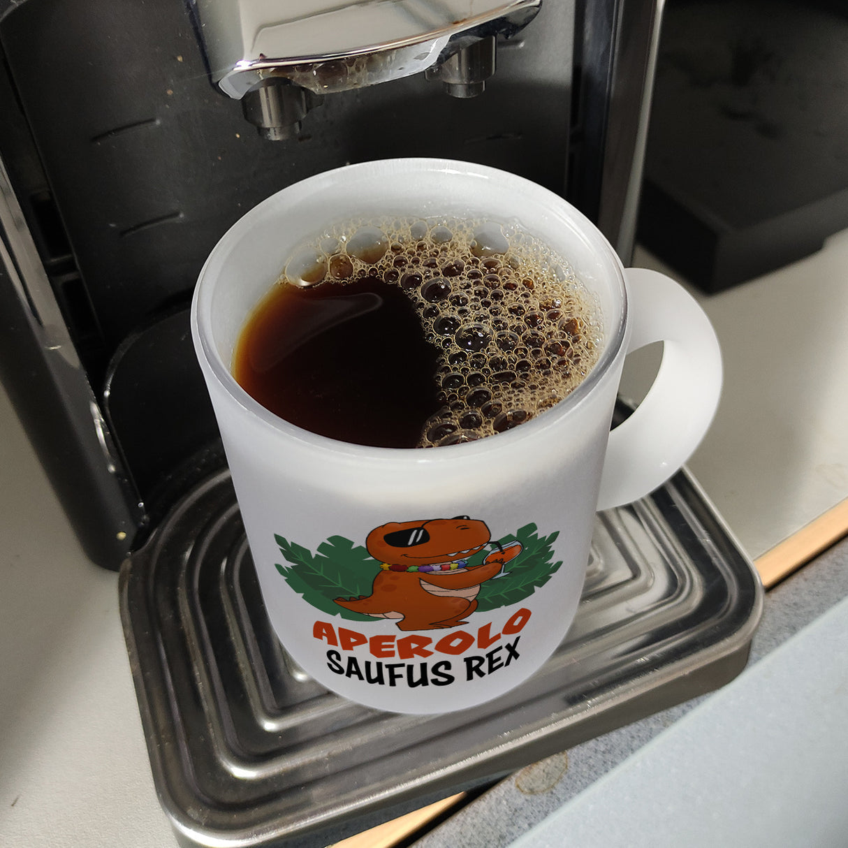 Aperolo Saufus Rex Kaffeebecher mit Spruch Cocktail T-Rex