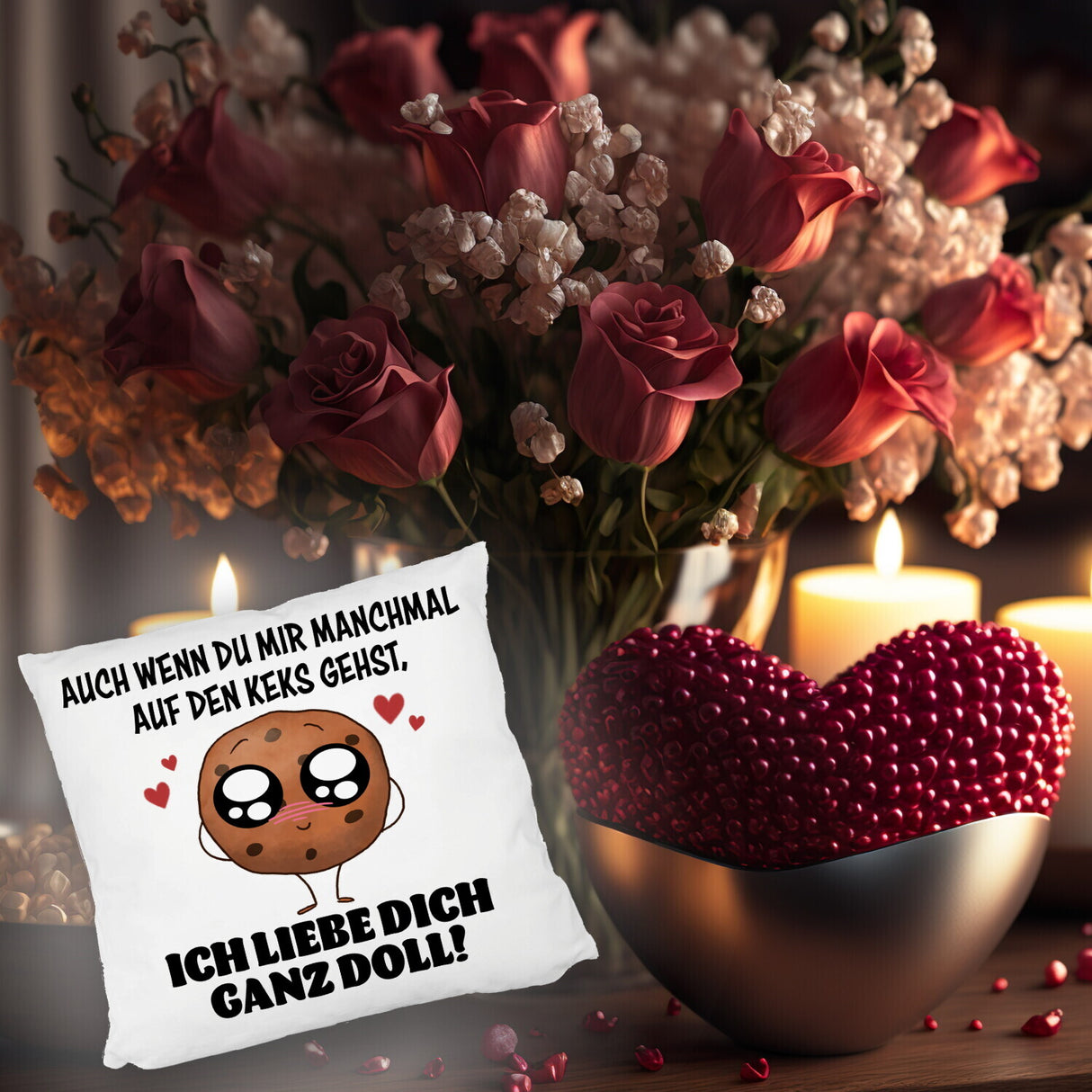 Ich liebe dich ganz doll Cookie Keks Kissen