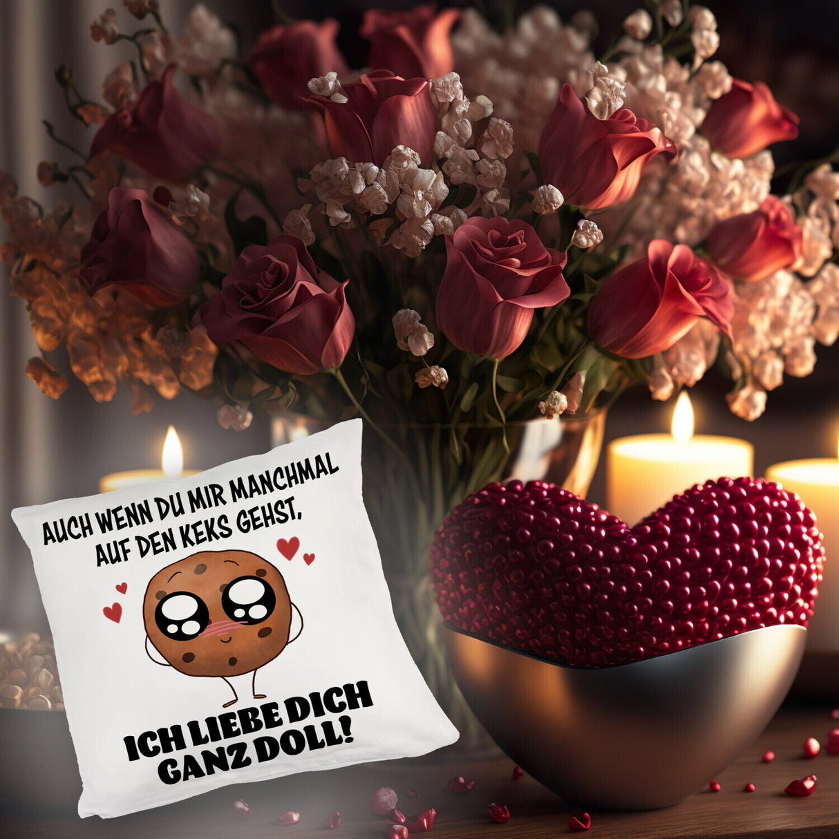 Ich liebe dich ganz doll Cookie Keks Kissen