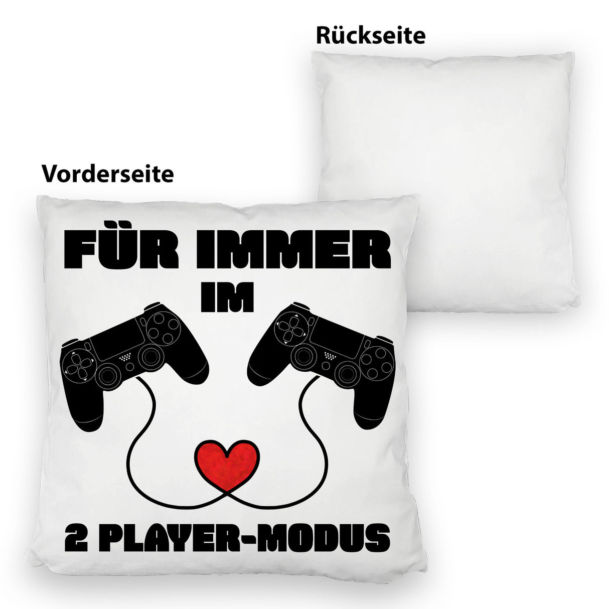 Gaming Kissen mit Spruch Für immer im 2 Player-Modus