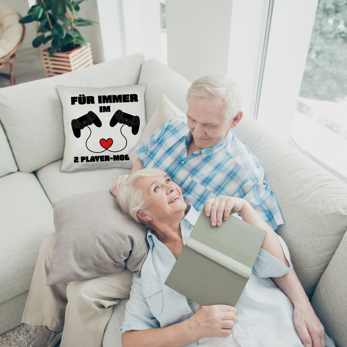 Gaming Kissen mit Spruch Für immer im 2 Player-Modus