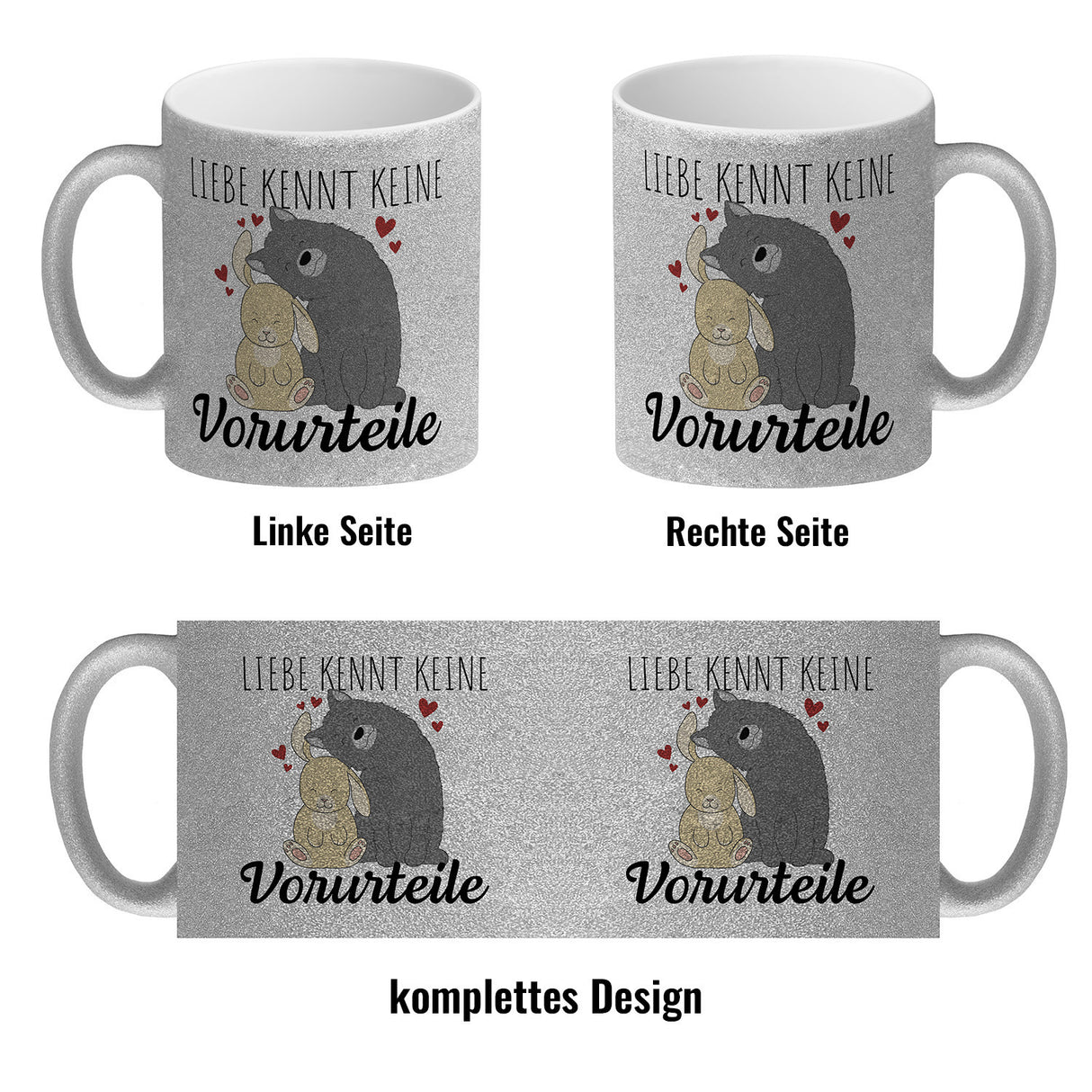 Liebe kennt keine Vorurteile Hase und Wolf Kaffeebecher