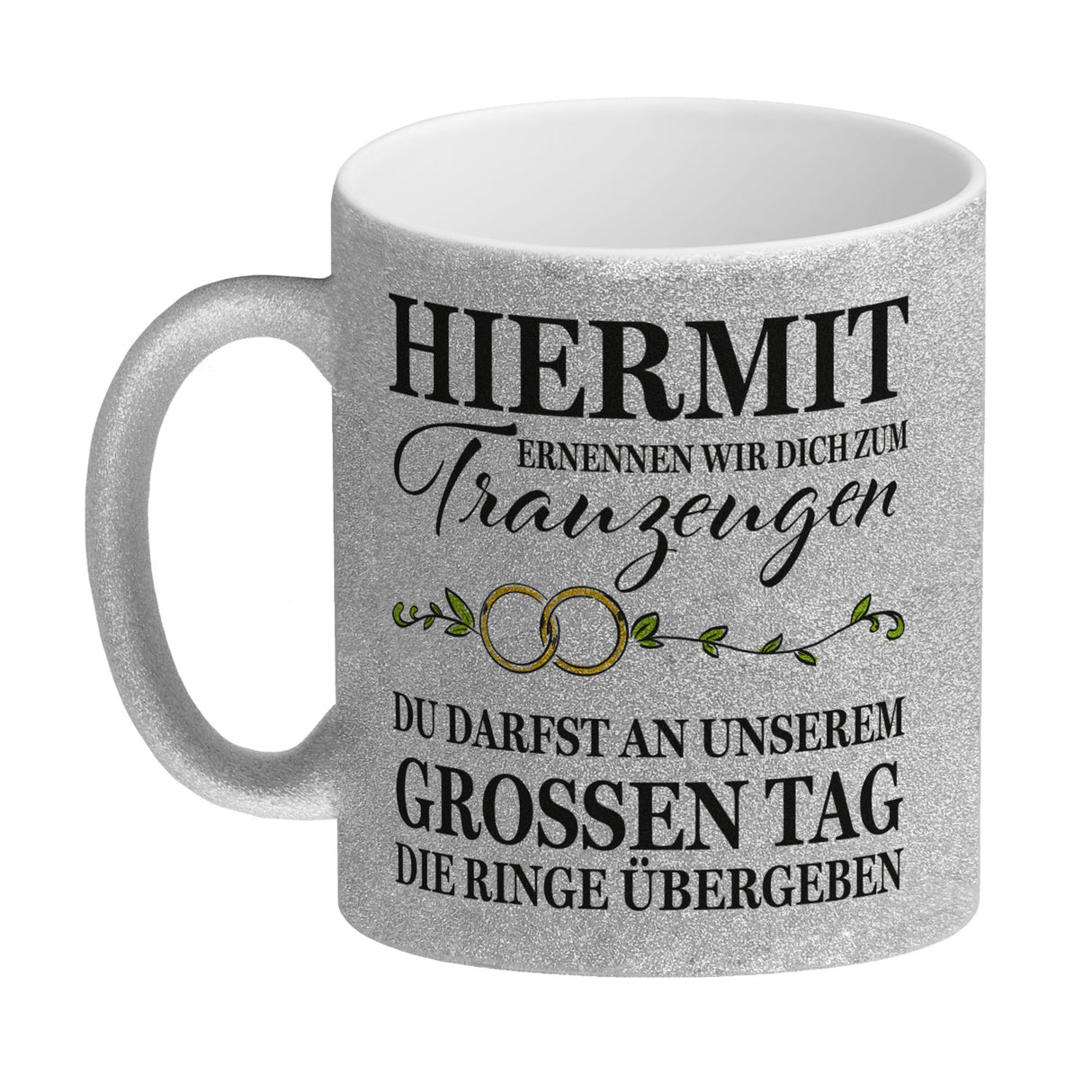 Trauzeuge Ringübergabe Kaffeebecher mit Spruch