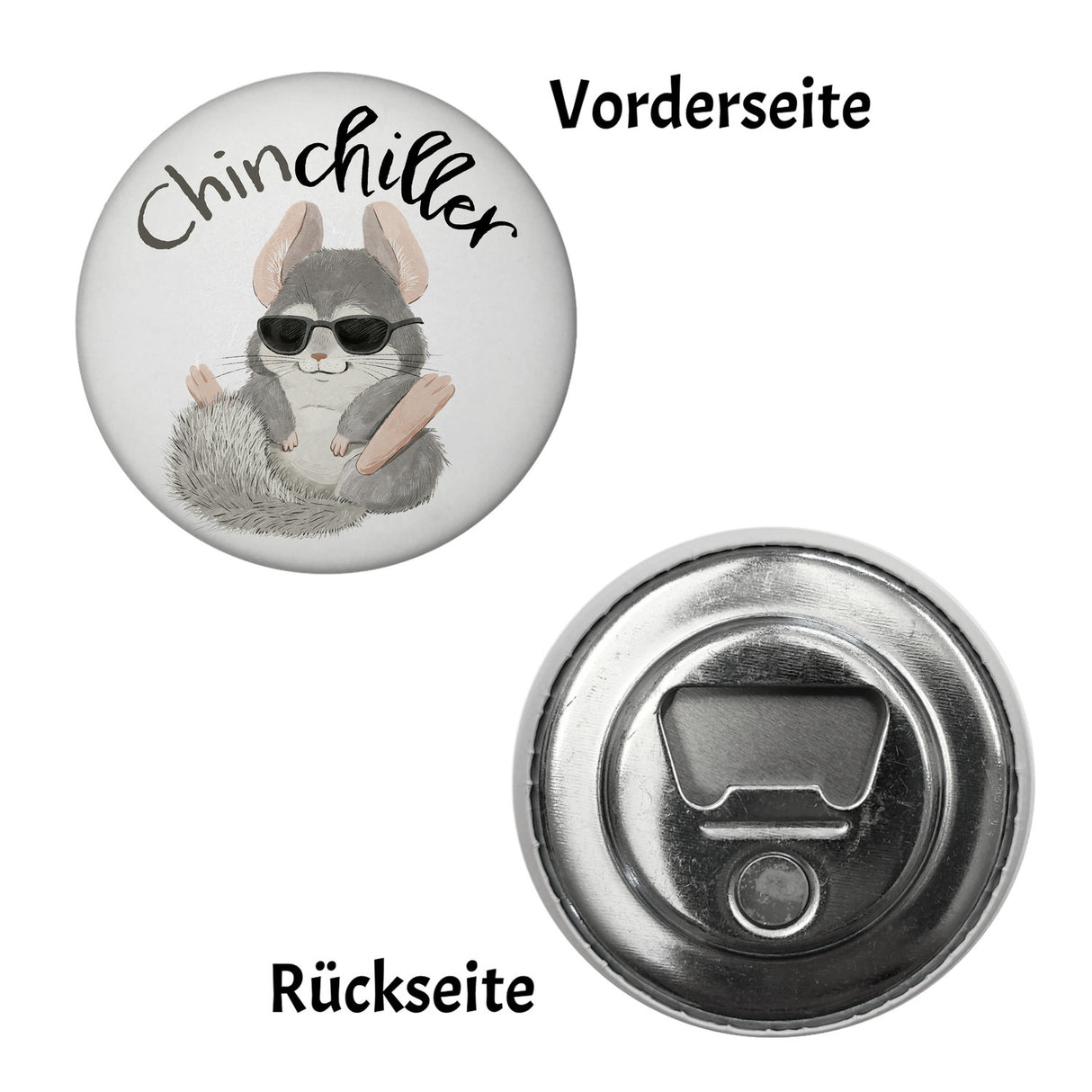 Chinchilla Magnet rund rund mit Spruch Chinchiller