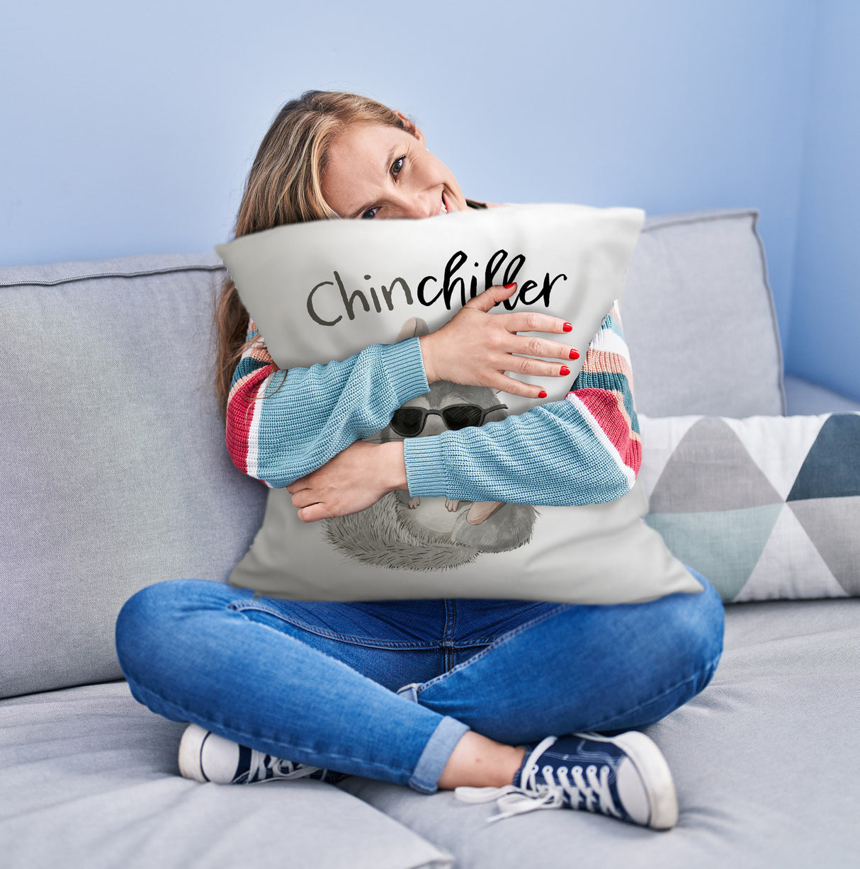 Chinchilla Kissen mit Spruch Chinchiller