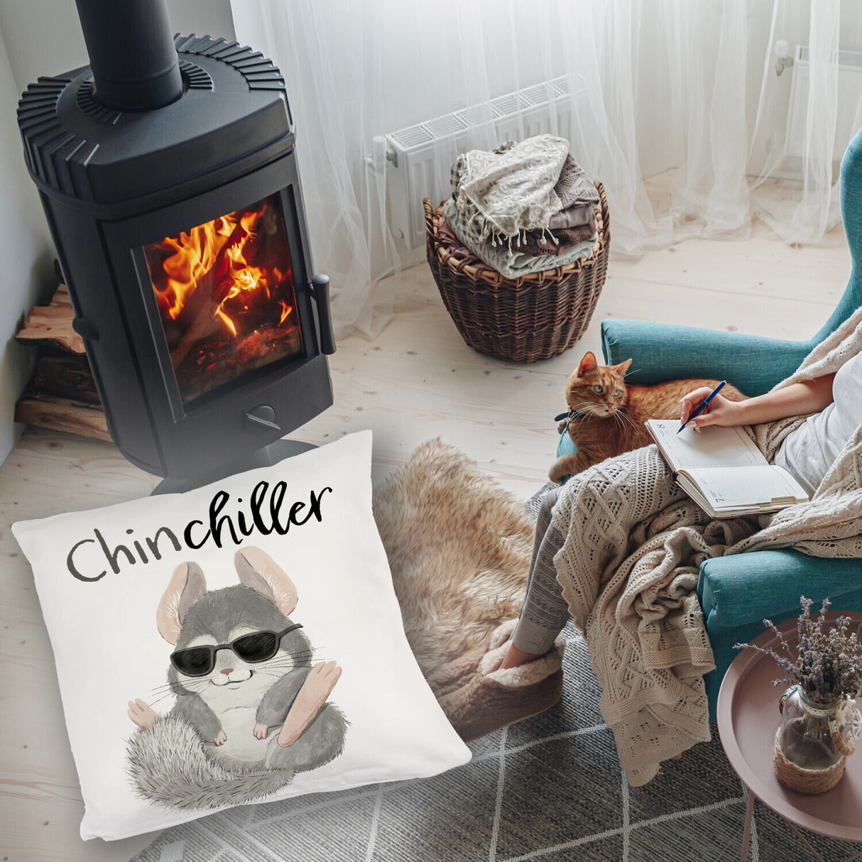 Chinchilla Kissen mit Spruch Chinchiller