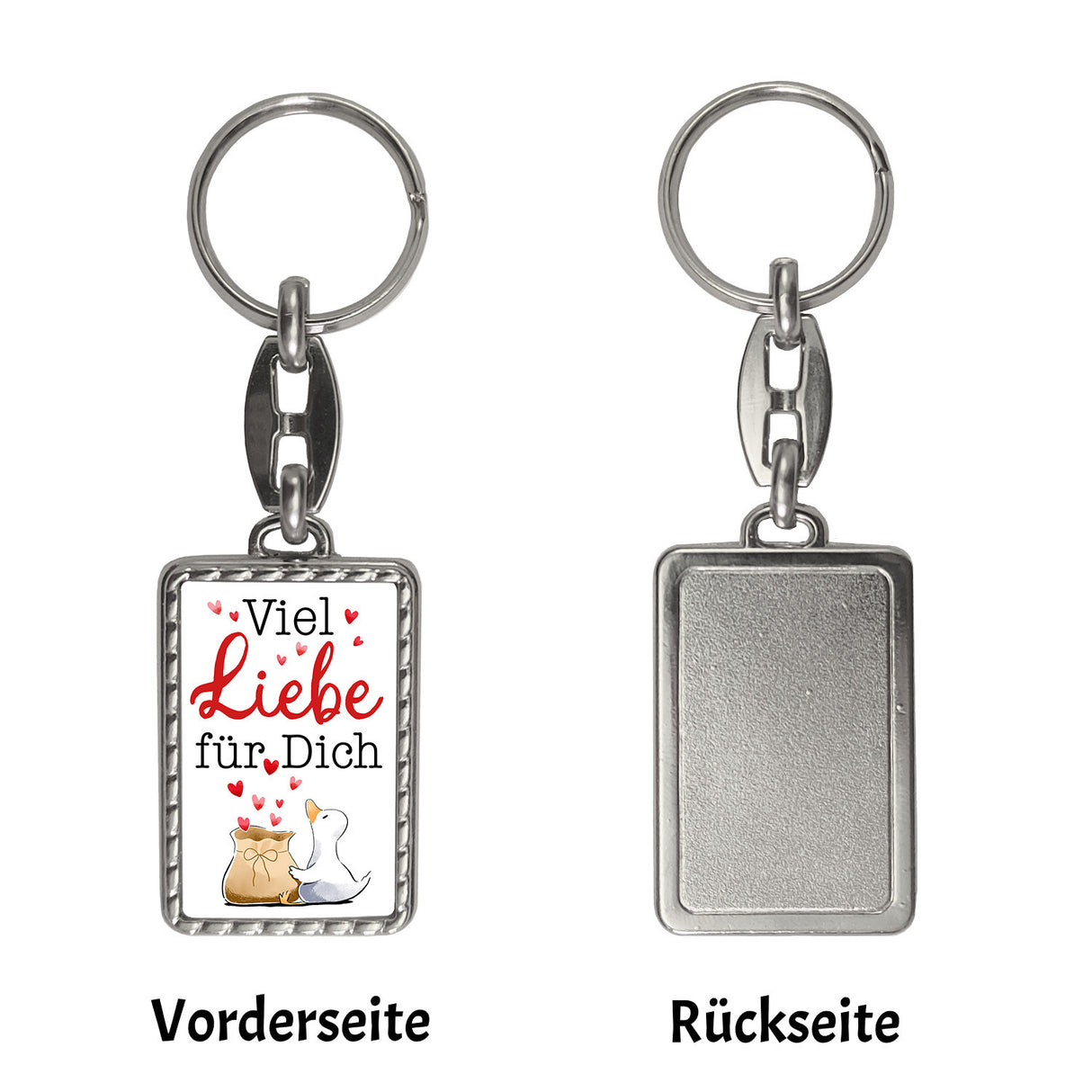 Ente Schlüsselanhänger mit Spruch Viel Liebe für dich