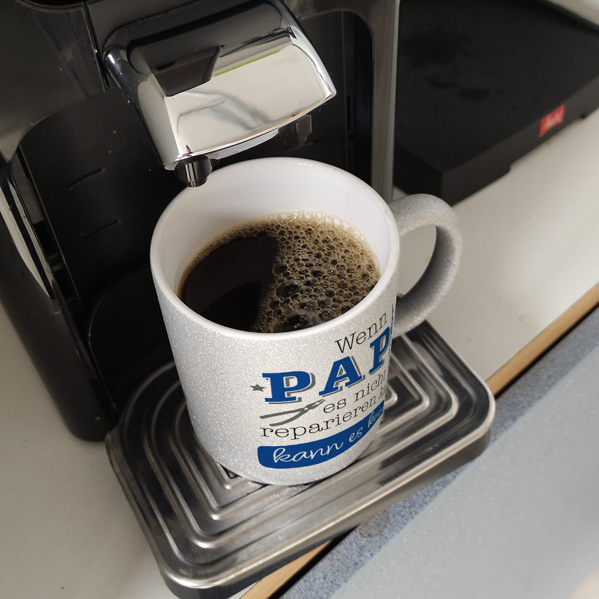 Papa Geschenk Kaffeebecher mit Spruch Wenn Papa scheitert scheitert jeder