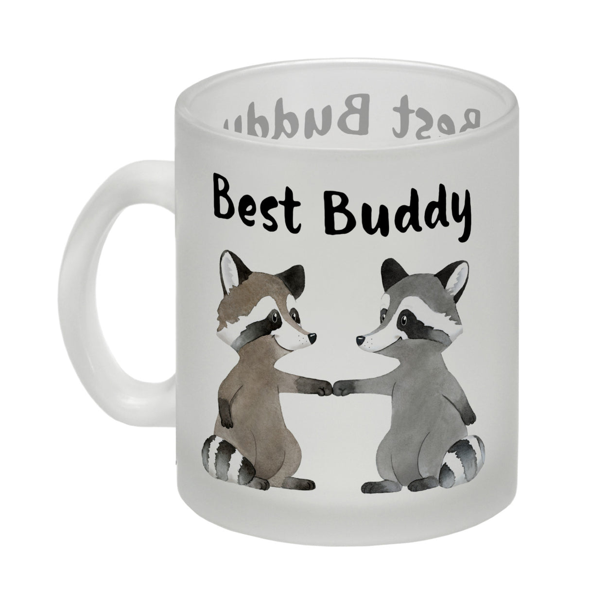 Waschbär Bruder und Kumpel Kaffeebecher mit Spruch Best Buddy
