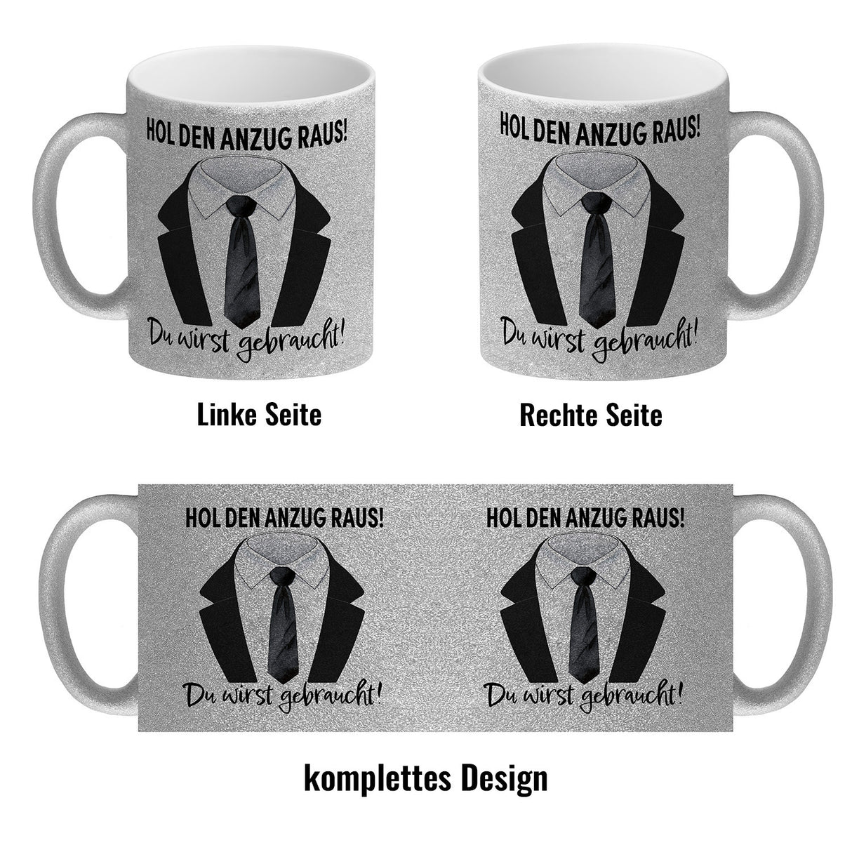 Trauzeuge Kaffeebecher mit Spruch Hol den Anzug raus Du wirst gebraucht