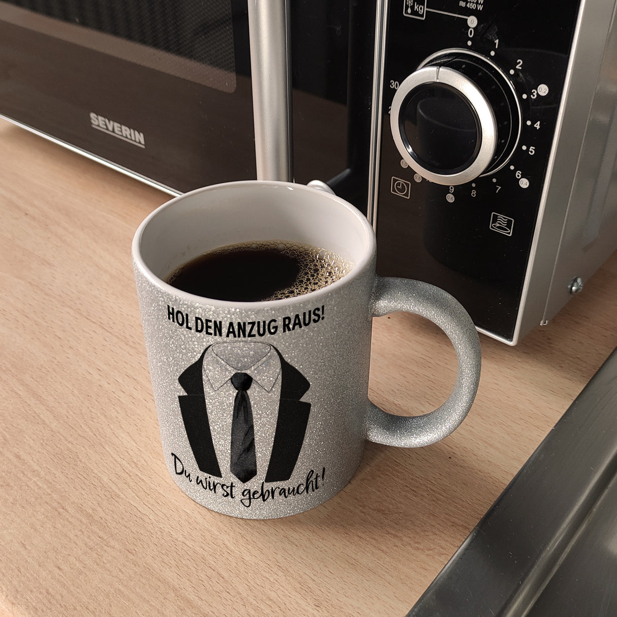 Trauzeuge Kaffeebecher mit Spruch Hol den Anzug raus Du wirst gebraucht