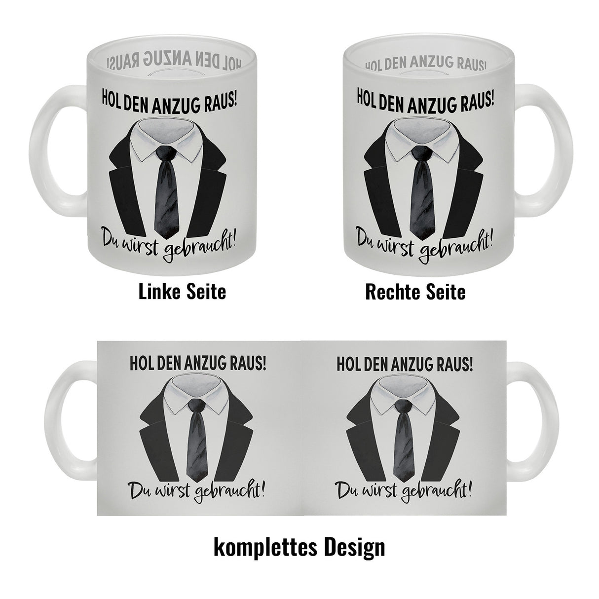 Trauzeuge Kaffeebecher mit Spruch Hol den Anzug raus Du wirst gebraucht