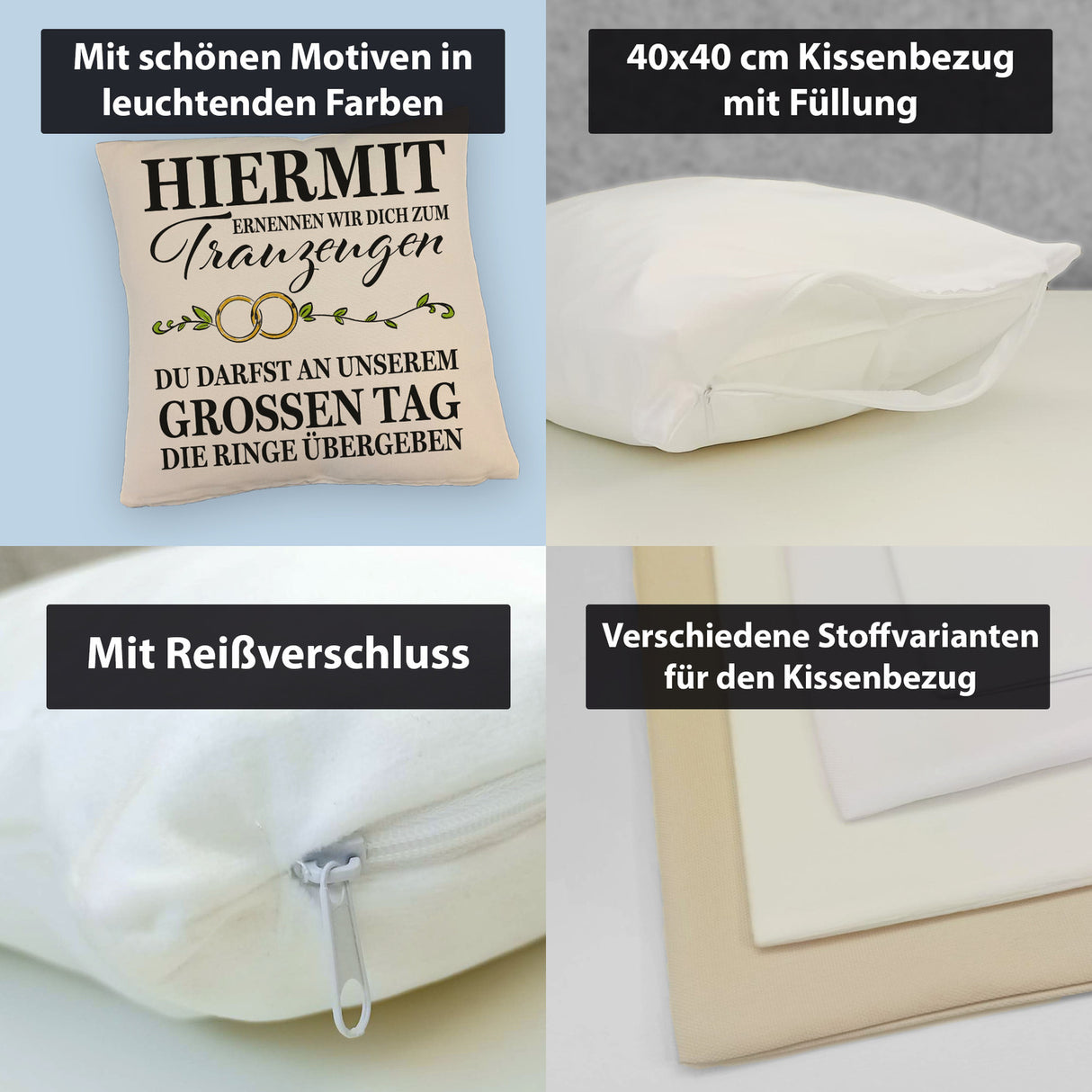 Trauzeuge mit Ringübergabe Kissen