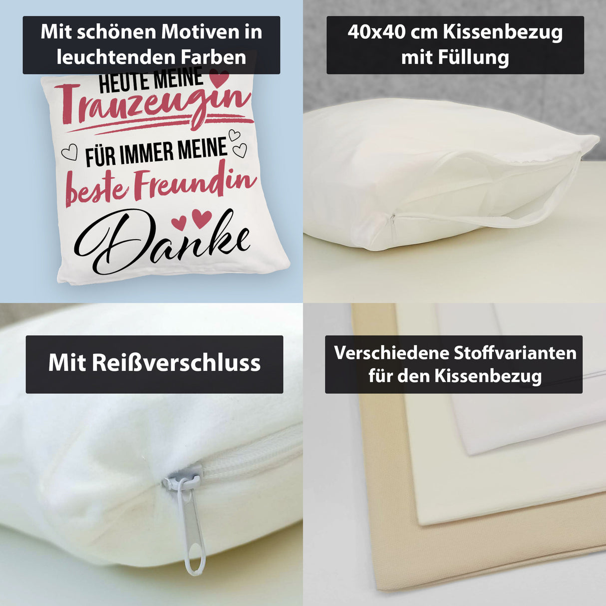Trauzeugin Kissen mit Spruch heute Trauzeugin - ewig beste Freundin