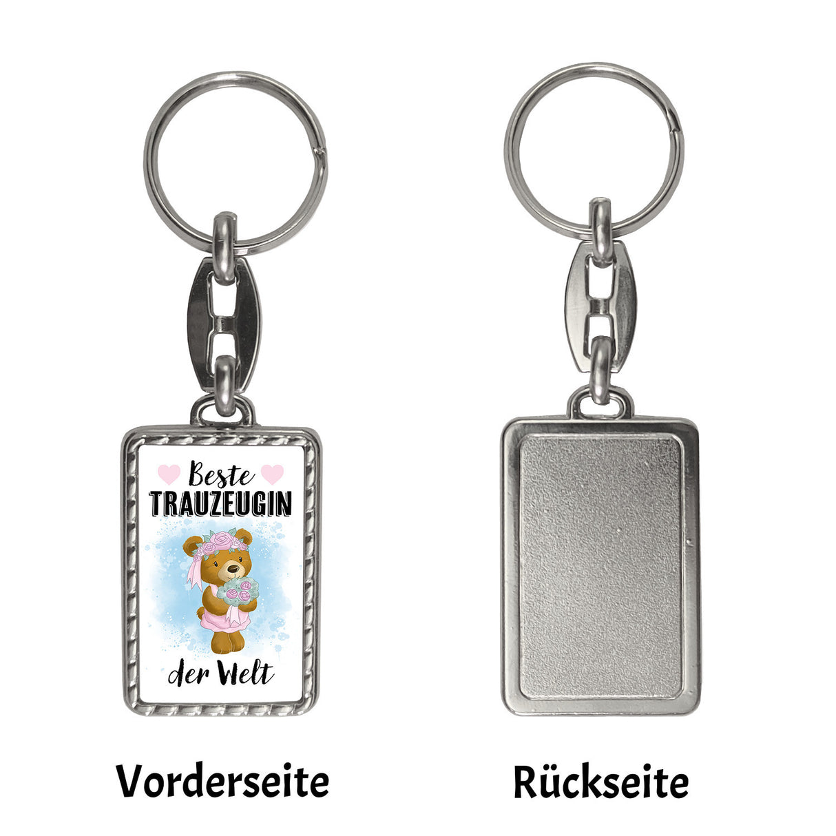 Trauzeugin Teddybär Schlüsselanhänger mit Spruch Beste Trauzeugin der Welt