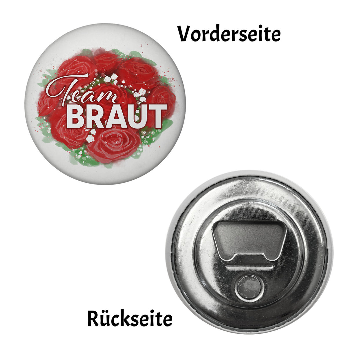 Team Braut Brautstrauß Magnet rund rund
