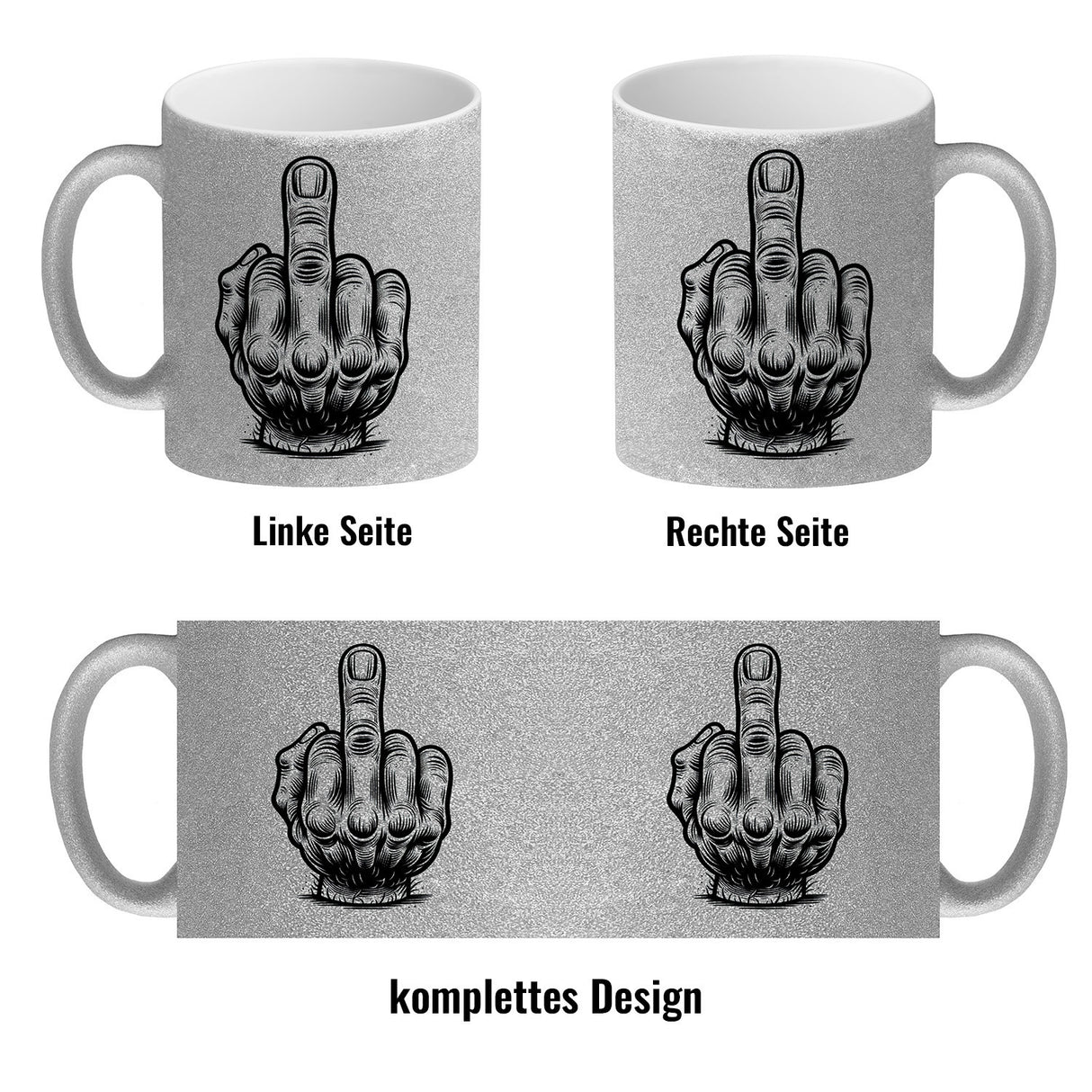 Mittelfinger Comic Kaffeebecher